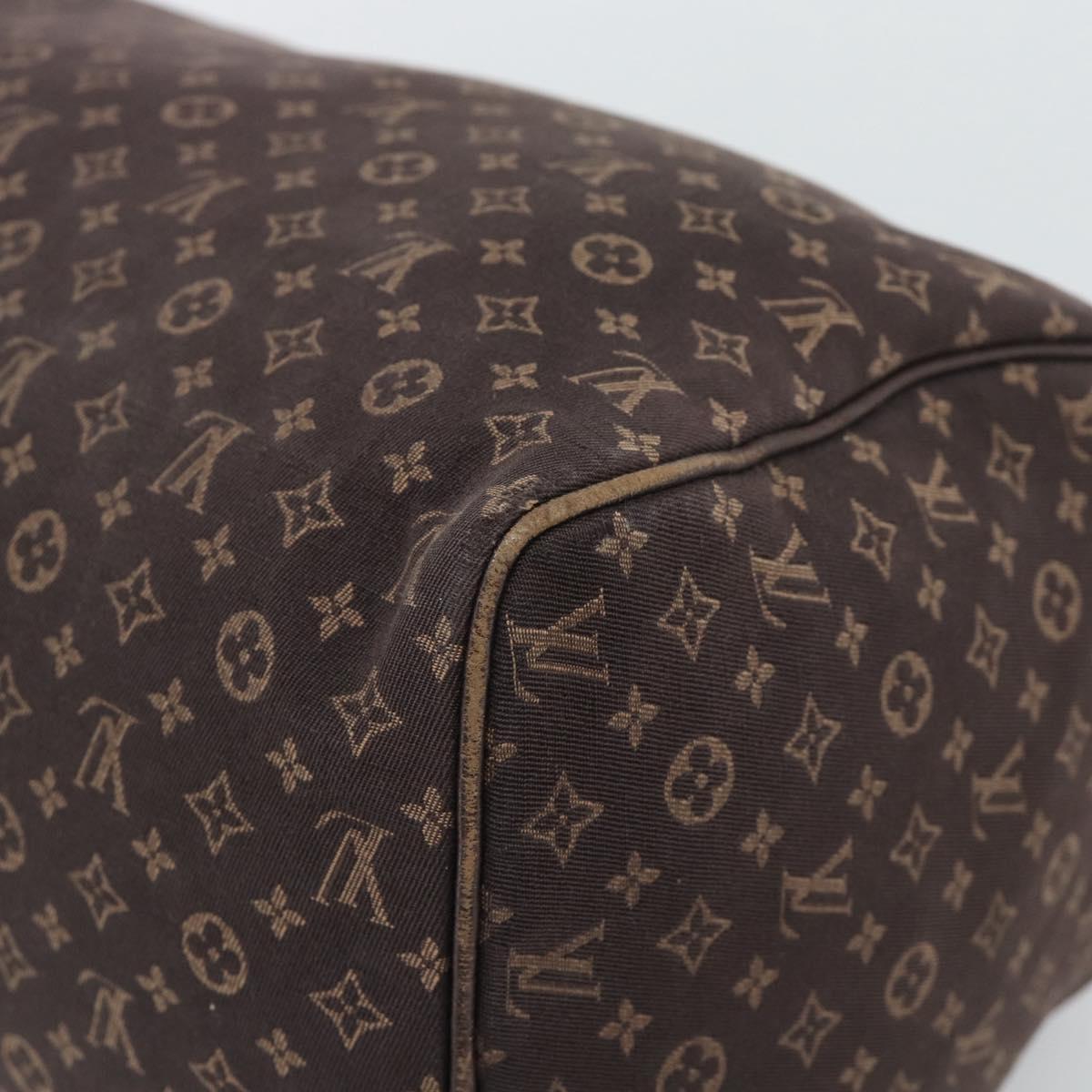 LOUIS VUITTON Monogram Mini Lin Speedy 30 Bag Brown Ebene M95224 LV Auth gh2314