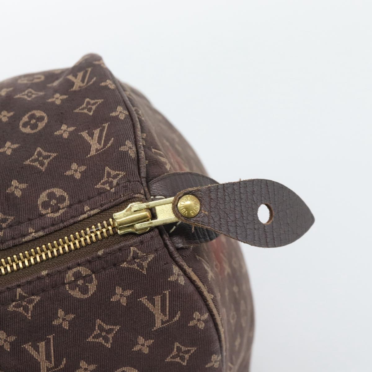 LOUIS VUITTON Monogram Mini Lin Speedy 30 Bag Brown Ebene M95224 LV Auth gh2314