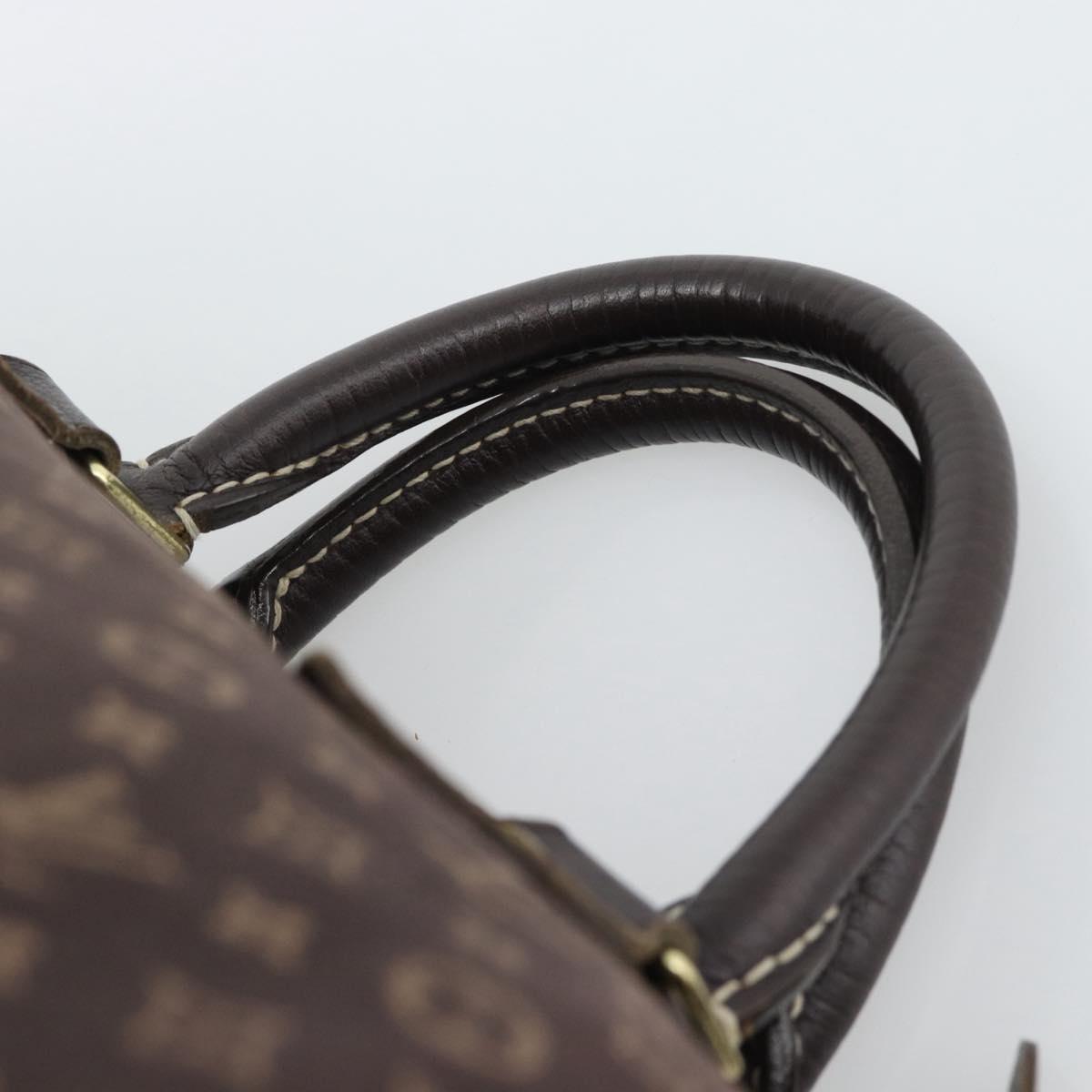 LOUIS VUITTON Monogram Mini Lin Speedy 30 Bag Brown Ebene M95224 LV Auth gh2314