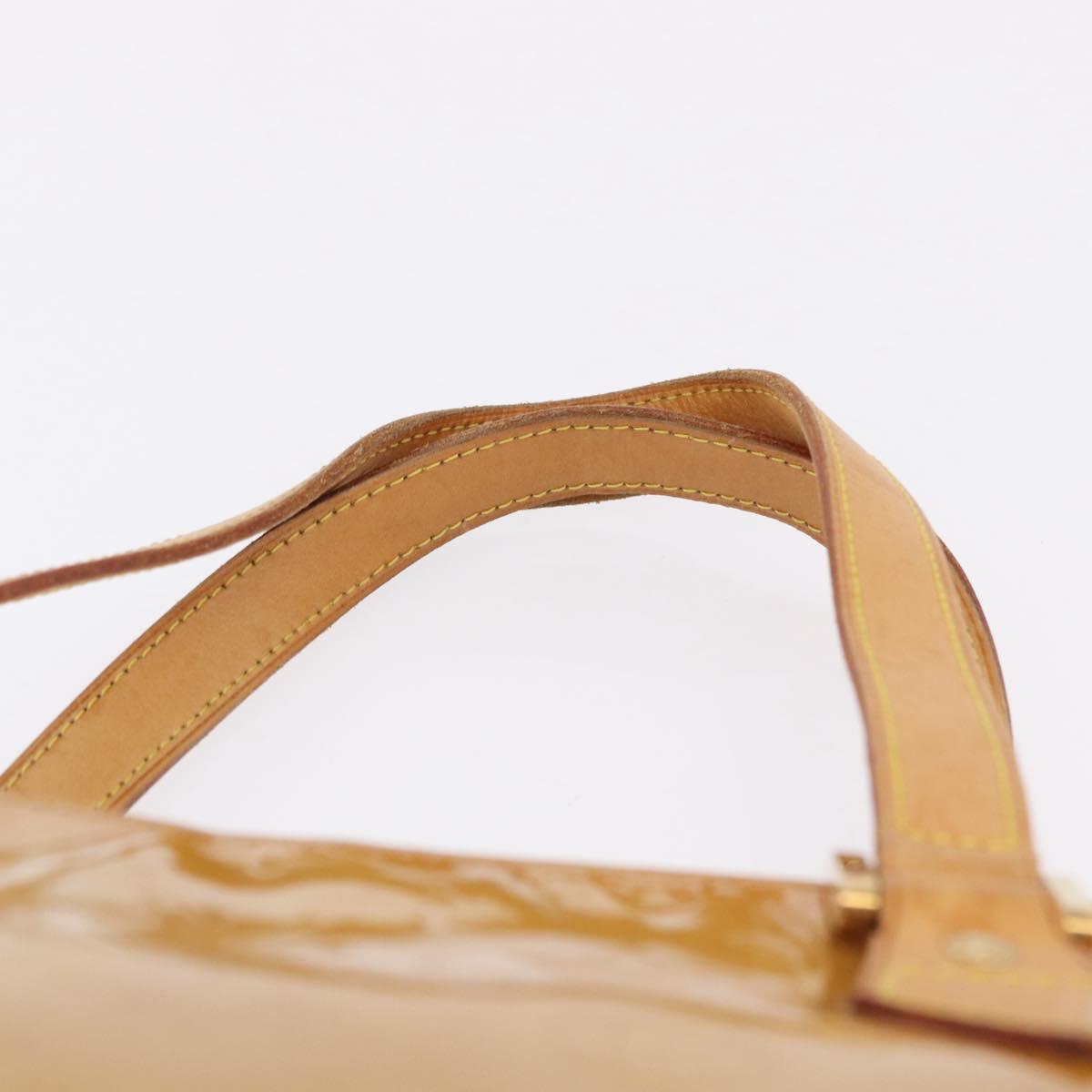 LOUIS VUITTON Monogram Vernis Houston Hand Bag Beige M91004 LV Auth gh2315