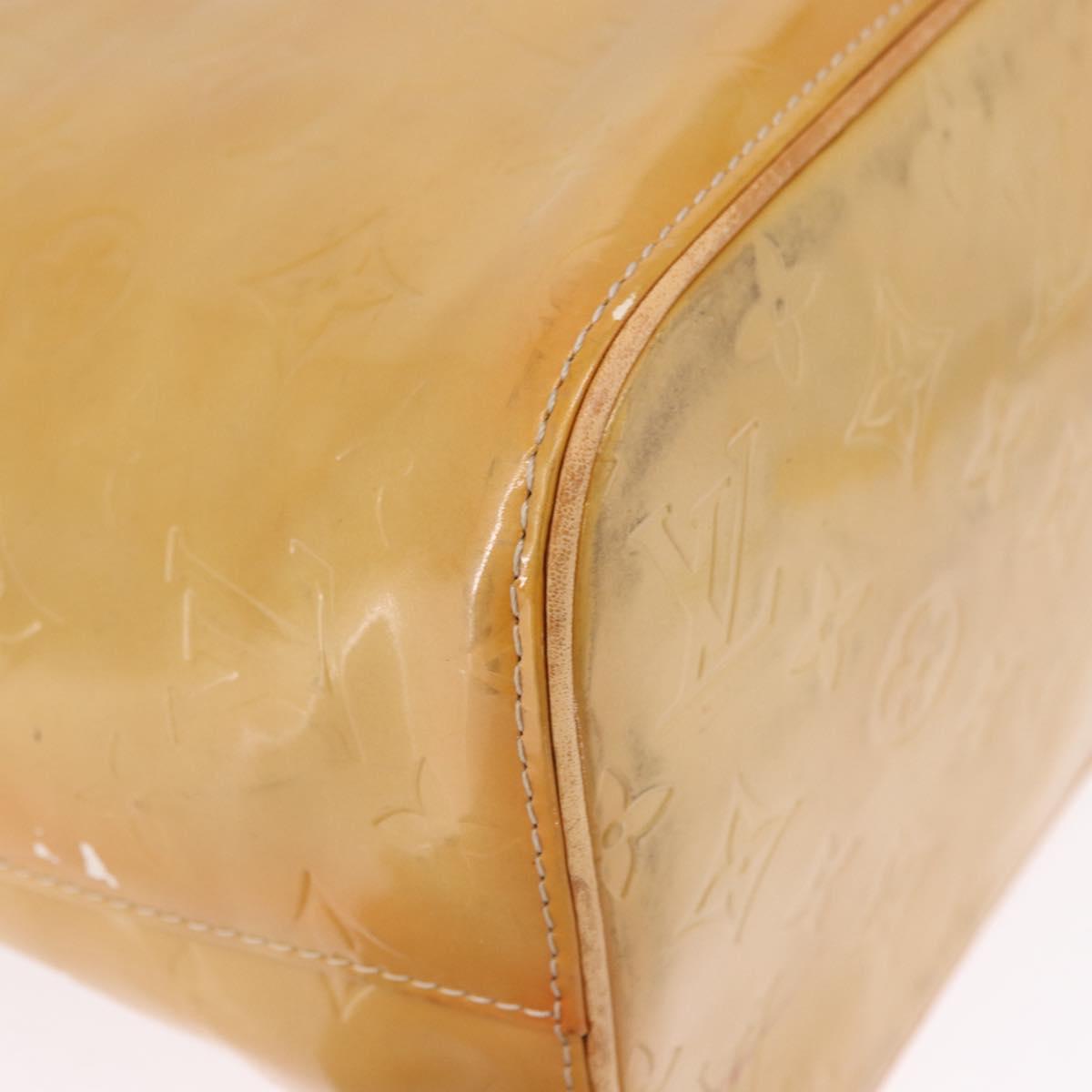 LOUIS VUITTON Monogram Vernis Houston Hand Bag Beige M91004 LV Auth gh2315