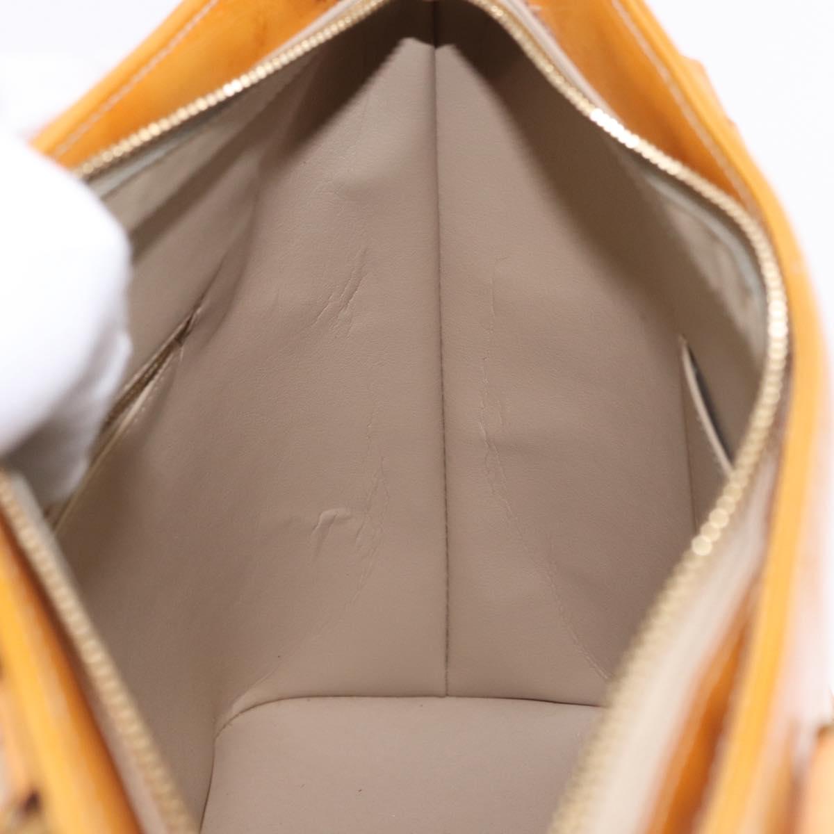 LOUIS VUITTON Monogram Vernis Houston Hand Bag Beige M91004 LV Auth gh2315