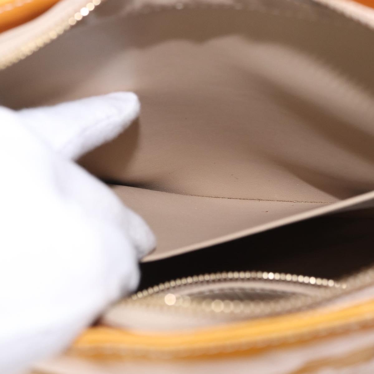 LOUIS VUITTON Monogram Vernis Houston Hand Bag Beige M91004 LV Auth gh2315