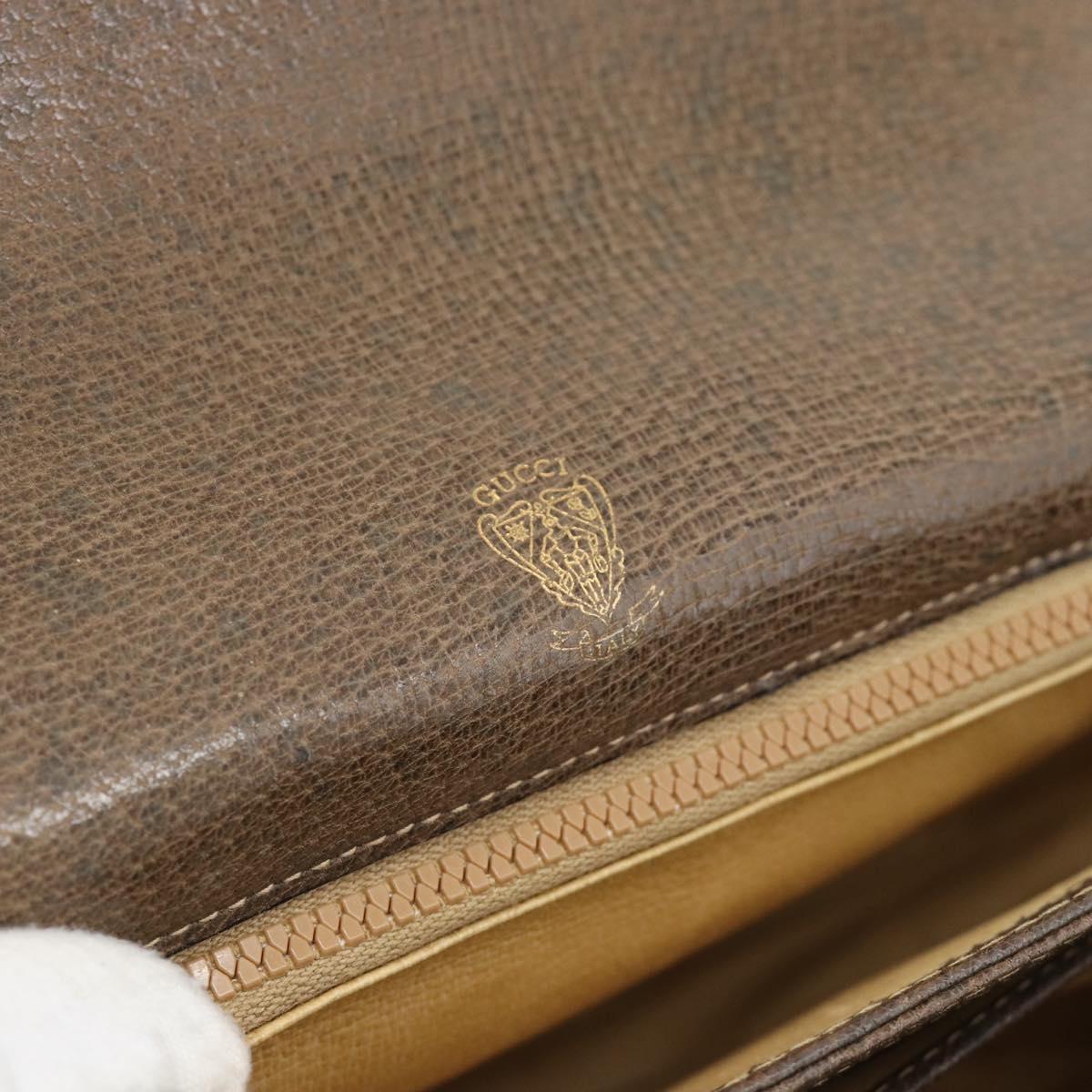 GUCCI Shoulder Bag Leather Brown Gold Tone 48 001 3969 Auth gh2319