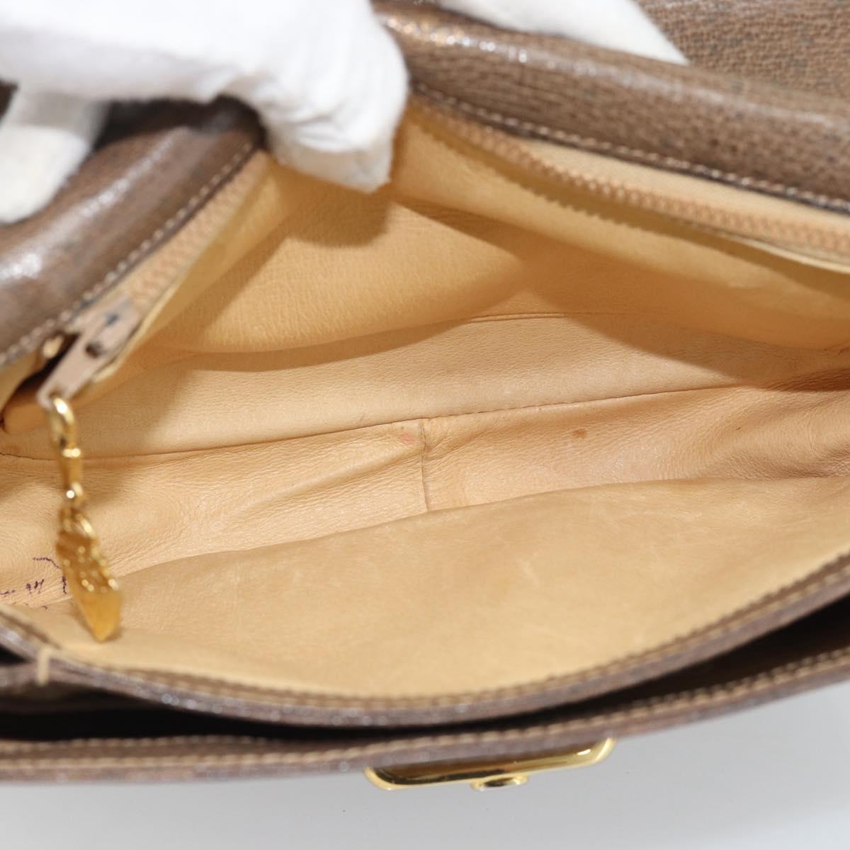 GUCCI Shoulder Bag Leather Brown Gold Tone 48 001 3969 Auth gh2319
