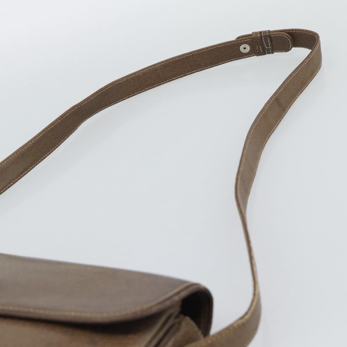 GUCCI Shoulder Bag Leather Brown Gold Tone 48 001 3969 Auth gh2319