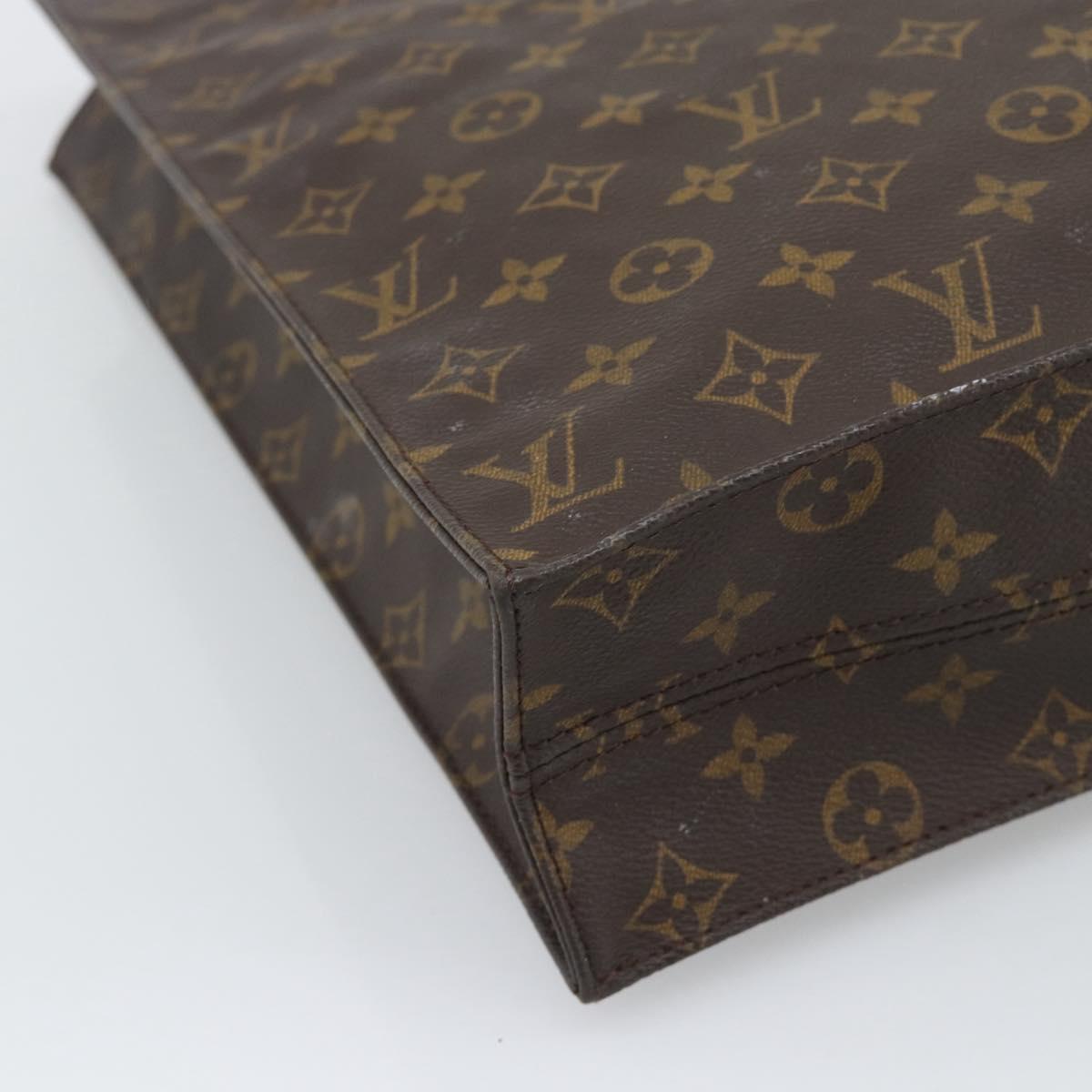 LOUIS VUITTON Monogram Sac Plat Hand Bag M51140 LV Auth gh2321