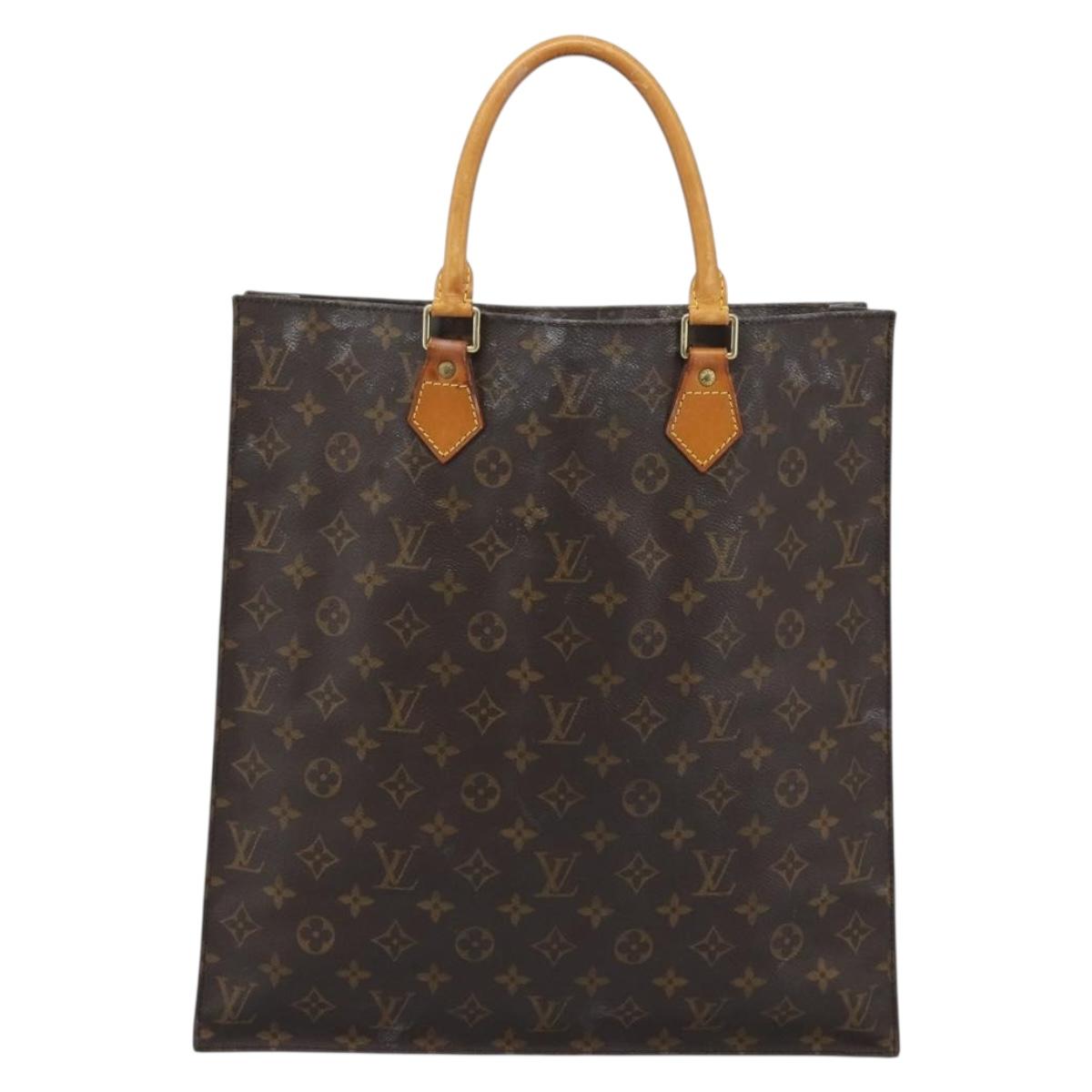 LOUIS VUITTON Monogram Sac Plat Hand Bag M51140 LV Auth gh2321