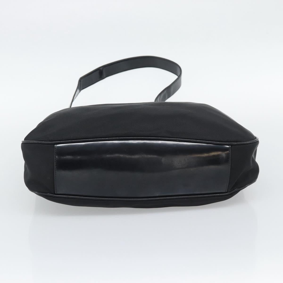 GUCCI Bamboo Hand Bag Nylon 2way Black Silver 001 1705 1577 Auth gh2326
