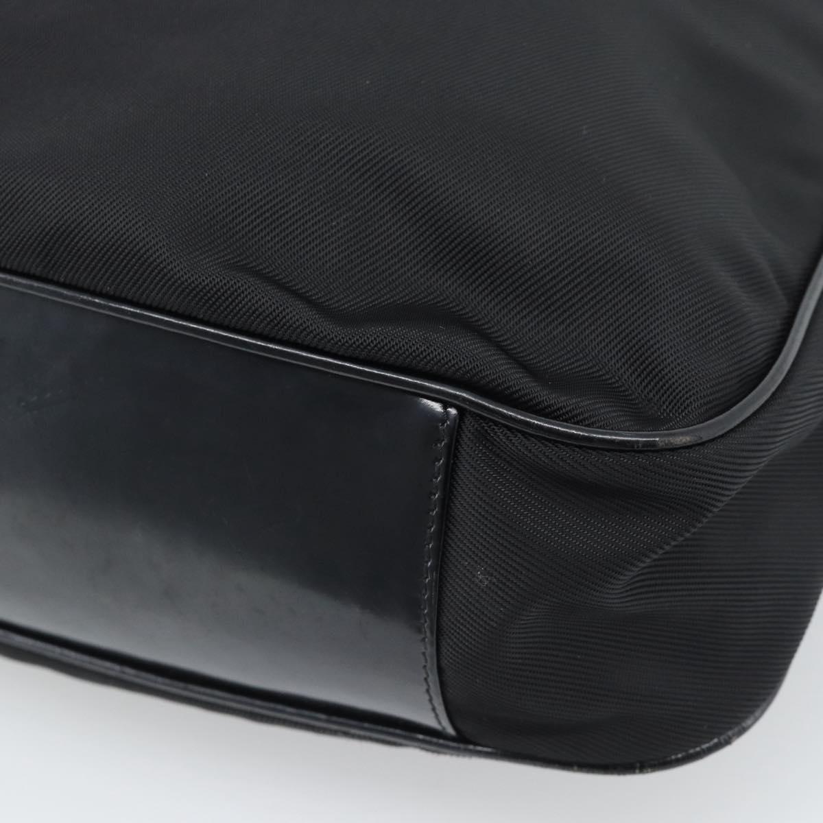 GUCCI Bamboo Hand Bag Nylon 2way Black Silver 001 1705 1577 Auth gh2326