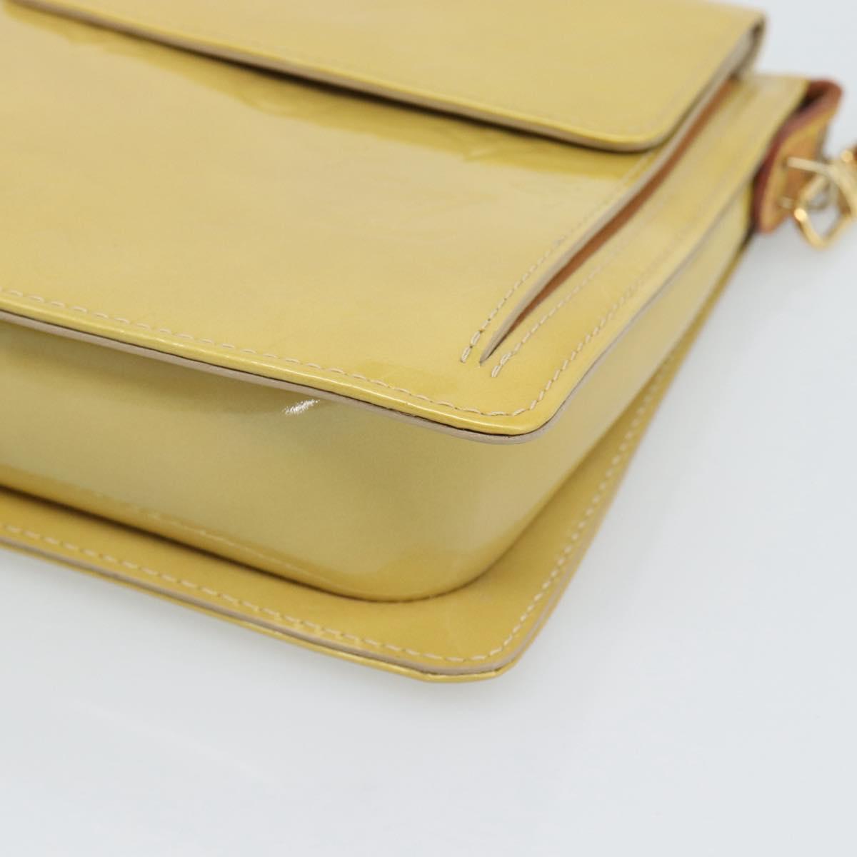 LOUIS VUITTON Monogram Vernis Motto Accessory Pouch Beige M91136 LV Auth gh2331A
