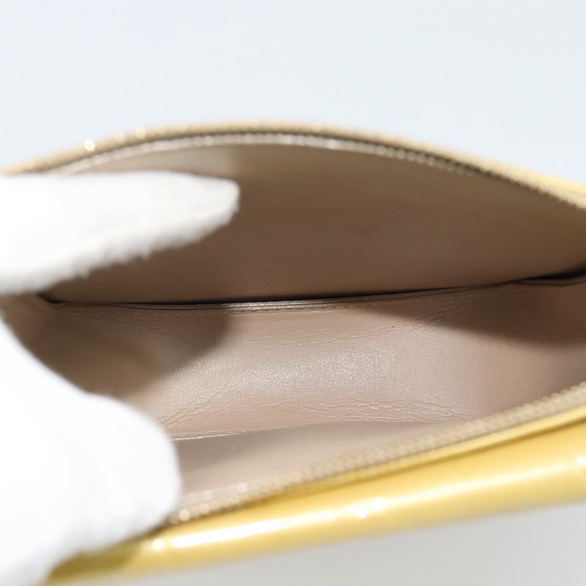 LOUIS VUITTON Monogram Vernis Motto Accessory Pouch Beige M91136 LV Auth gh2331A