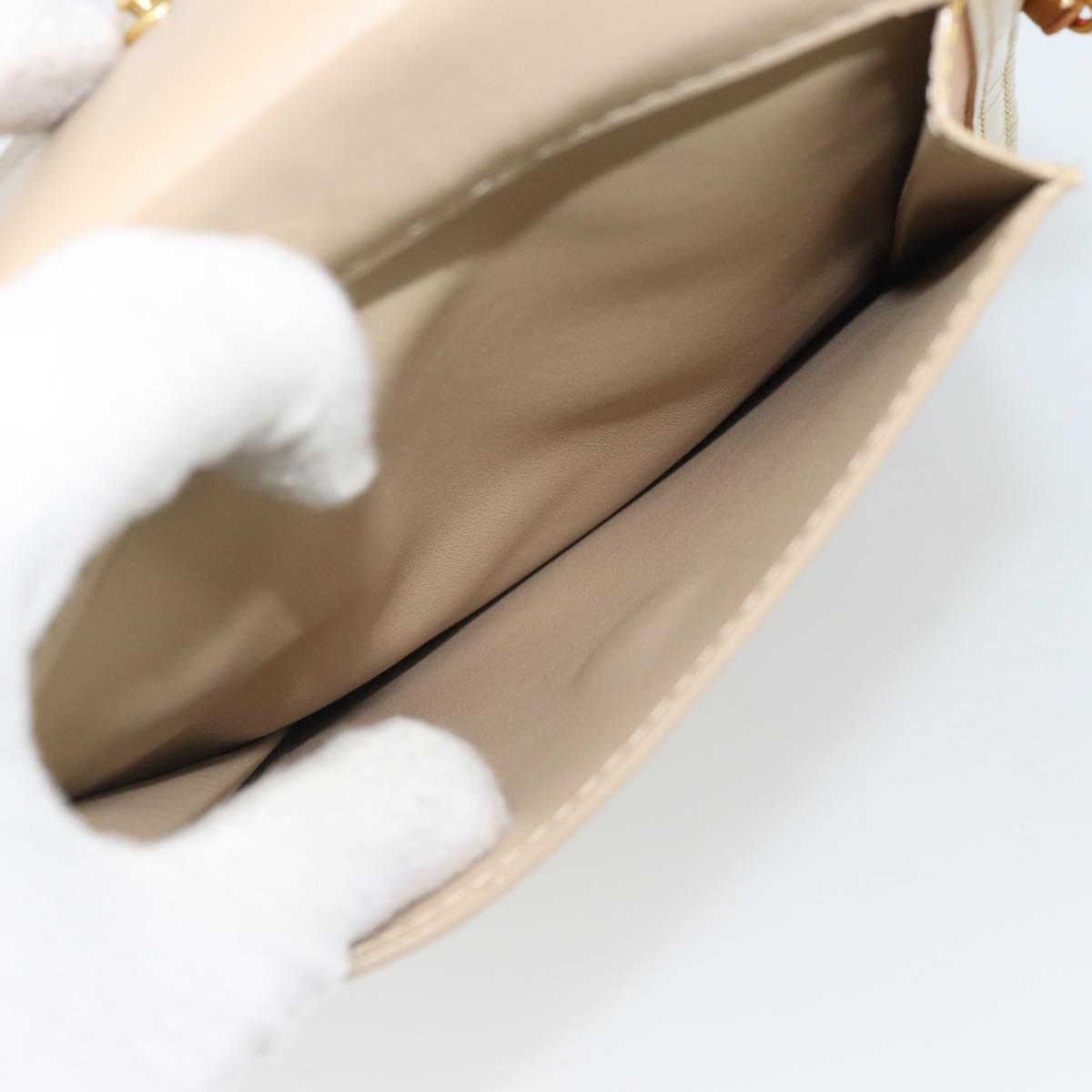 LOUIS VUITTON Monogram Vernis Motto Accessory Pouch Beige M91136 LV Auth gh2331A