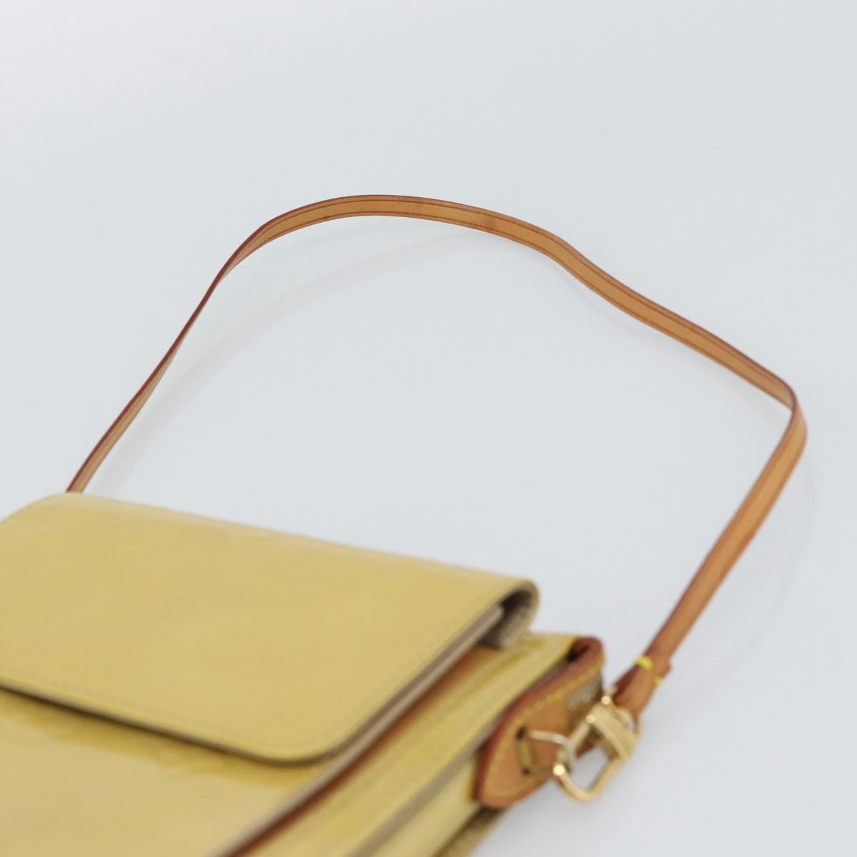 LOUIS VUITTON Monogram Vernis Motto Accessory Pouch Beige M91136 LV Auth gh2331A