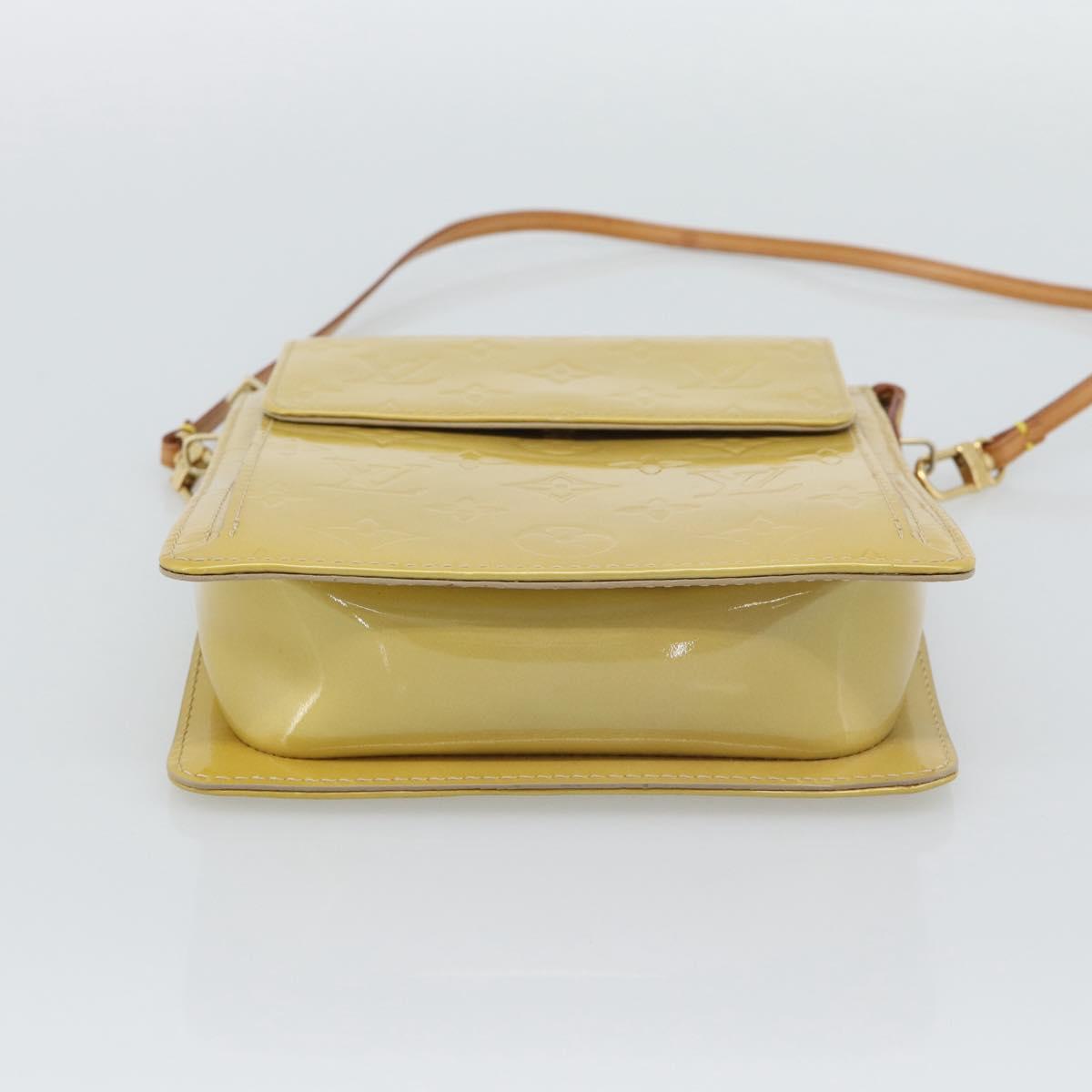 LOUIS VUITTON Monogram Vernis Motto Accessory Pouch Beige M91136 LV Auth gh2331A