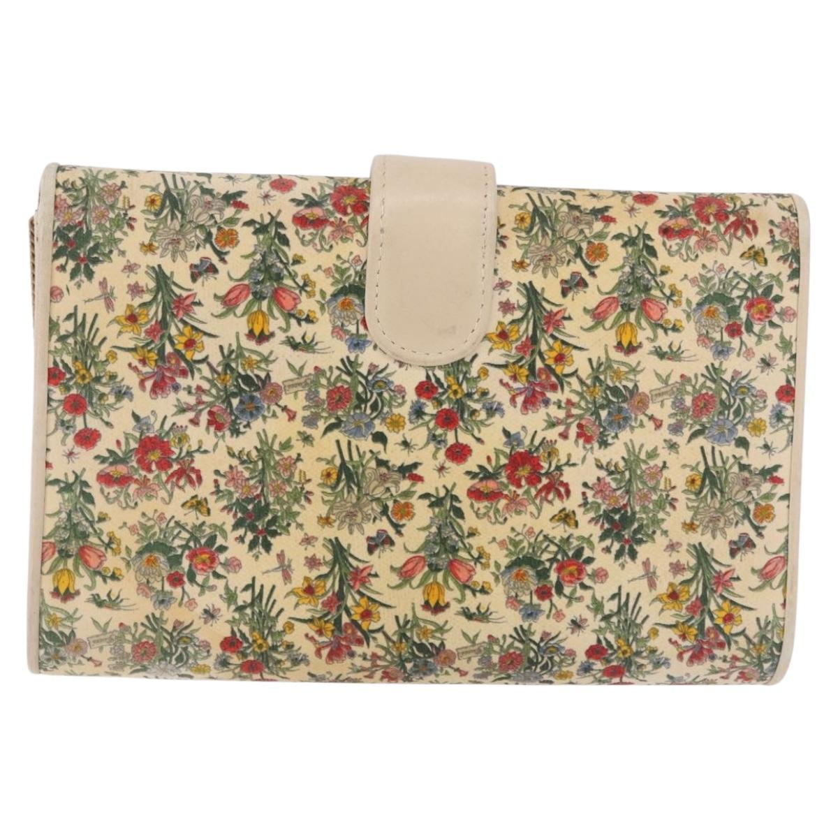 GUCCI Flora Chain Shoulder Bag Canvas Multicolor Gold Tone Auth gh2332