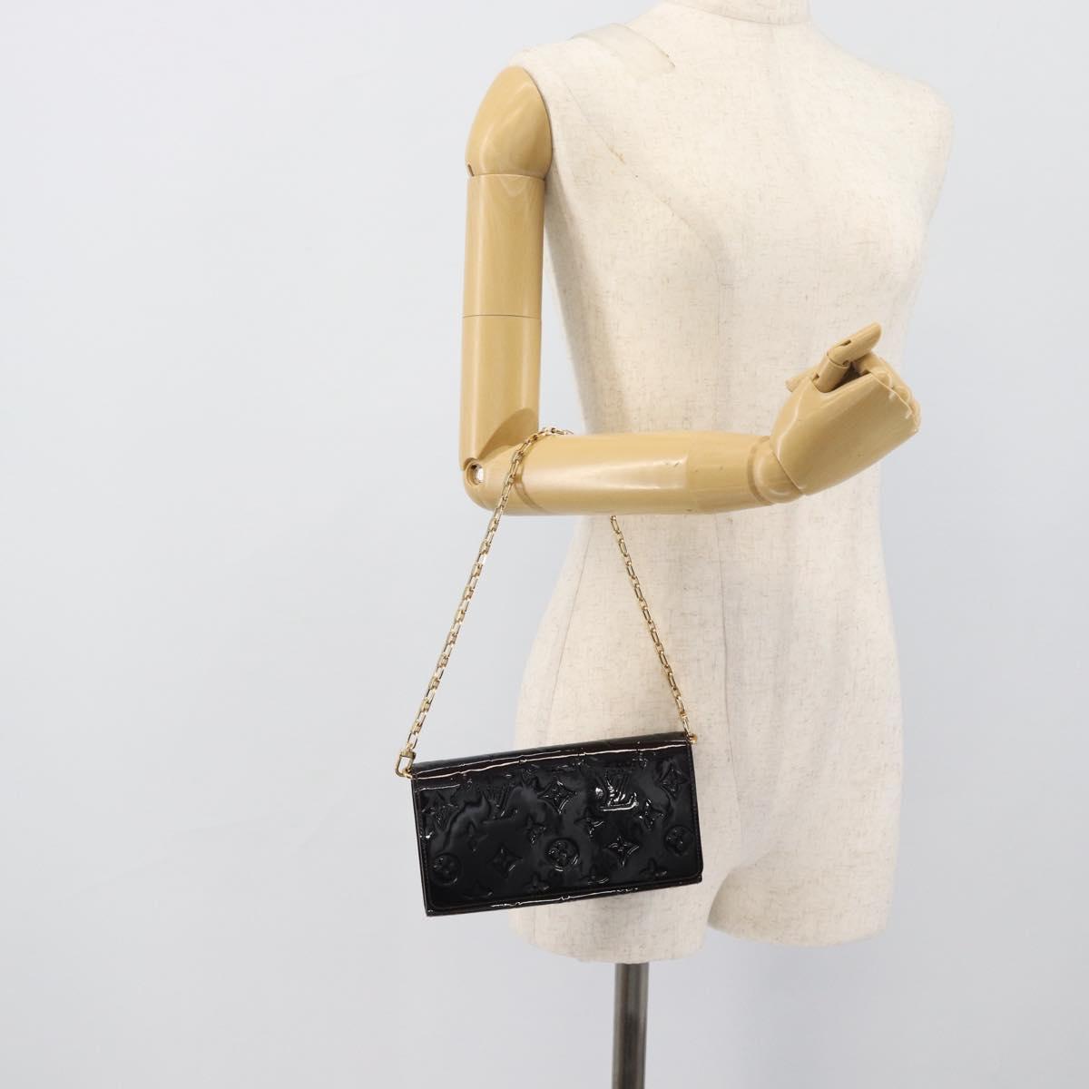 LOUIS VUITTON Monogram Vernis Portefeiulle Sarah Chain M90088 LV Auth gh2334V