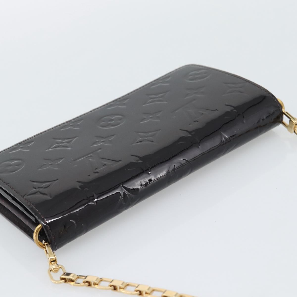 LOUIS VUITTON Monogram Vernis Portefeiulle Sarah Chain M90088 LV Auth gh2334V