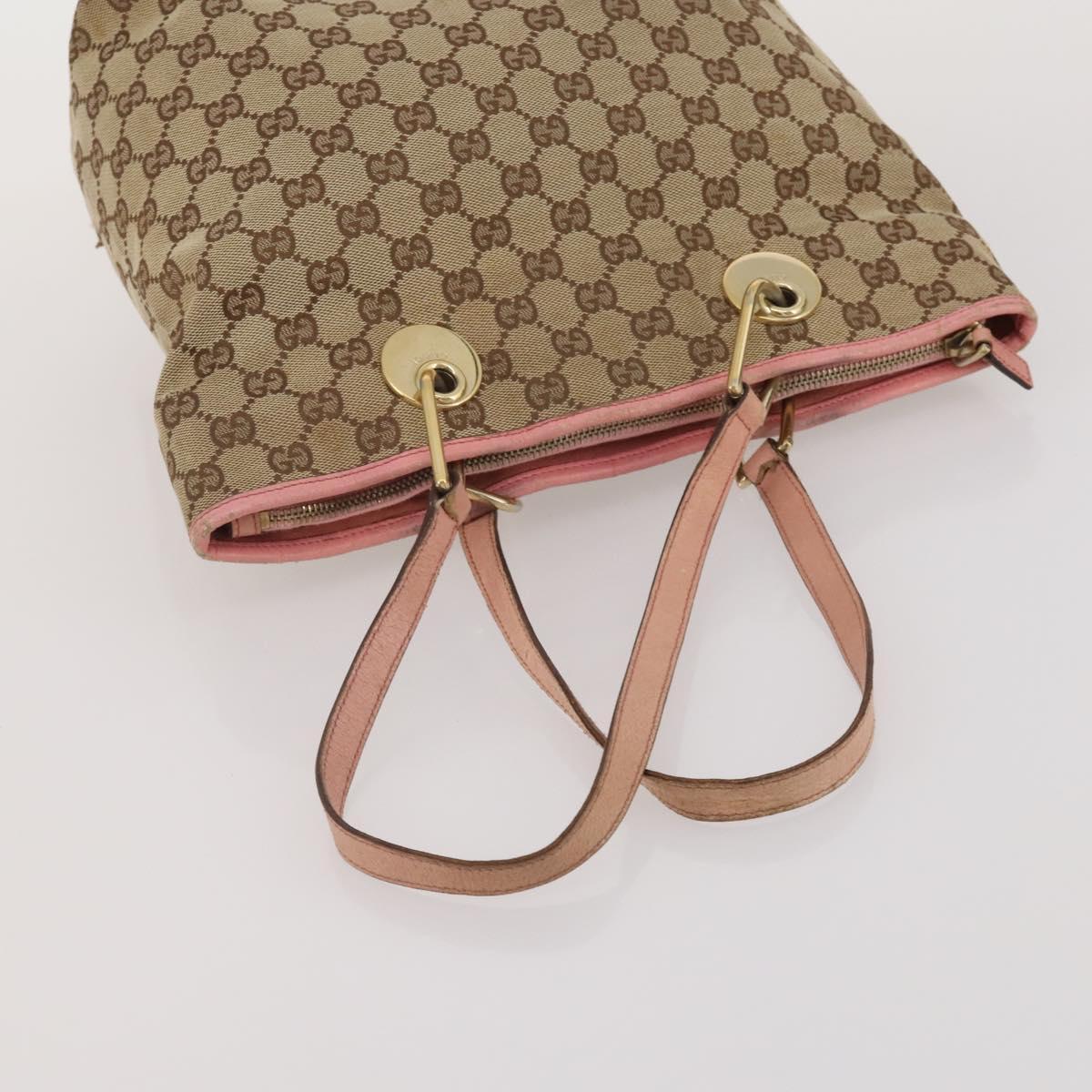 GUCCI GG Canvas Shoulder Bag Hand Bag 3 Set Beige Pink Silver Auth gh2336