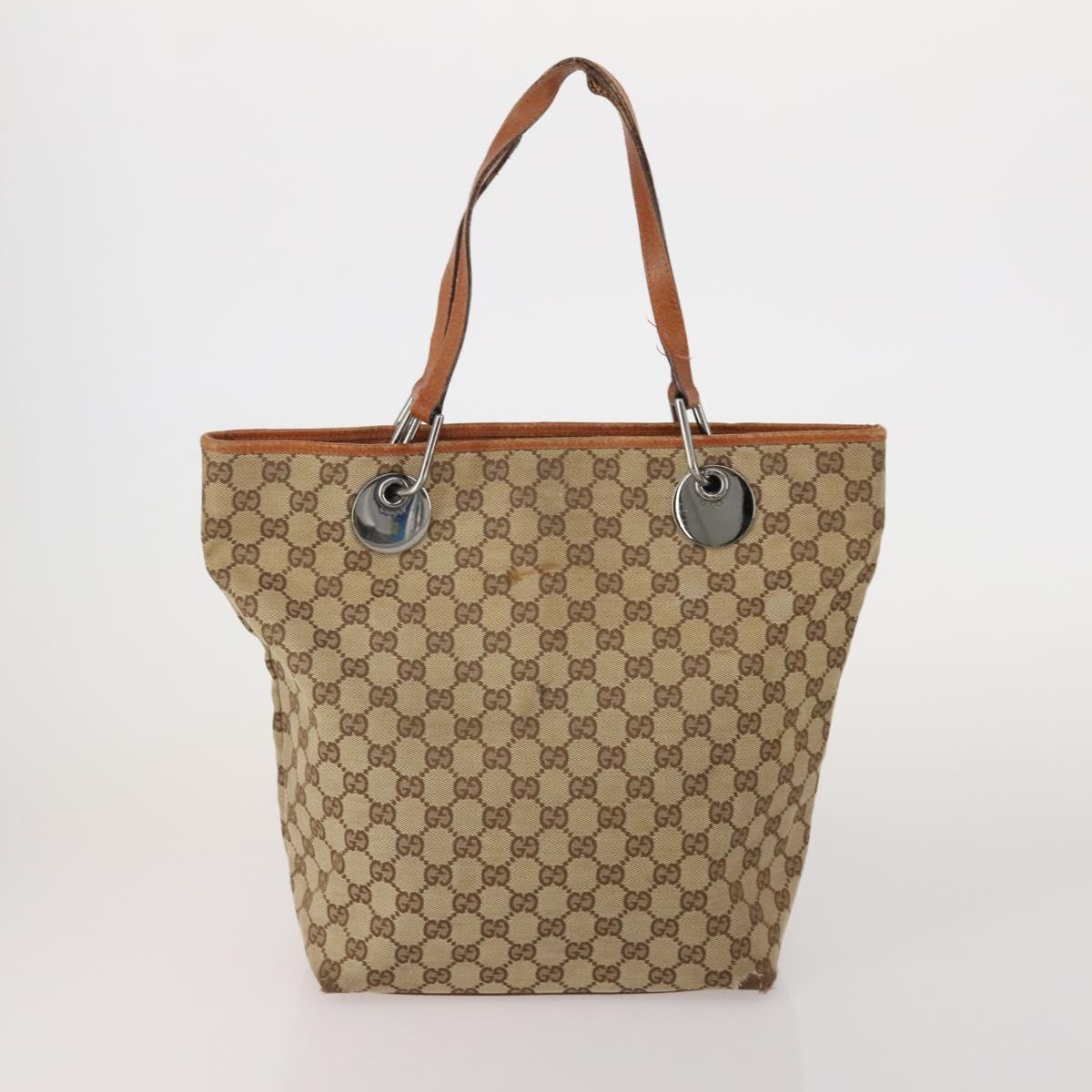 GUCCI GG Canvas Shoulder Bag Hand Bag 3 Set Beige Pink Silver Auth gh2336