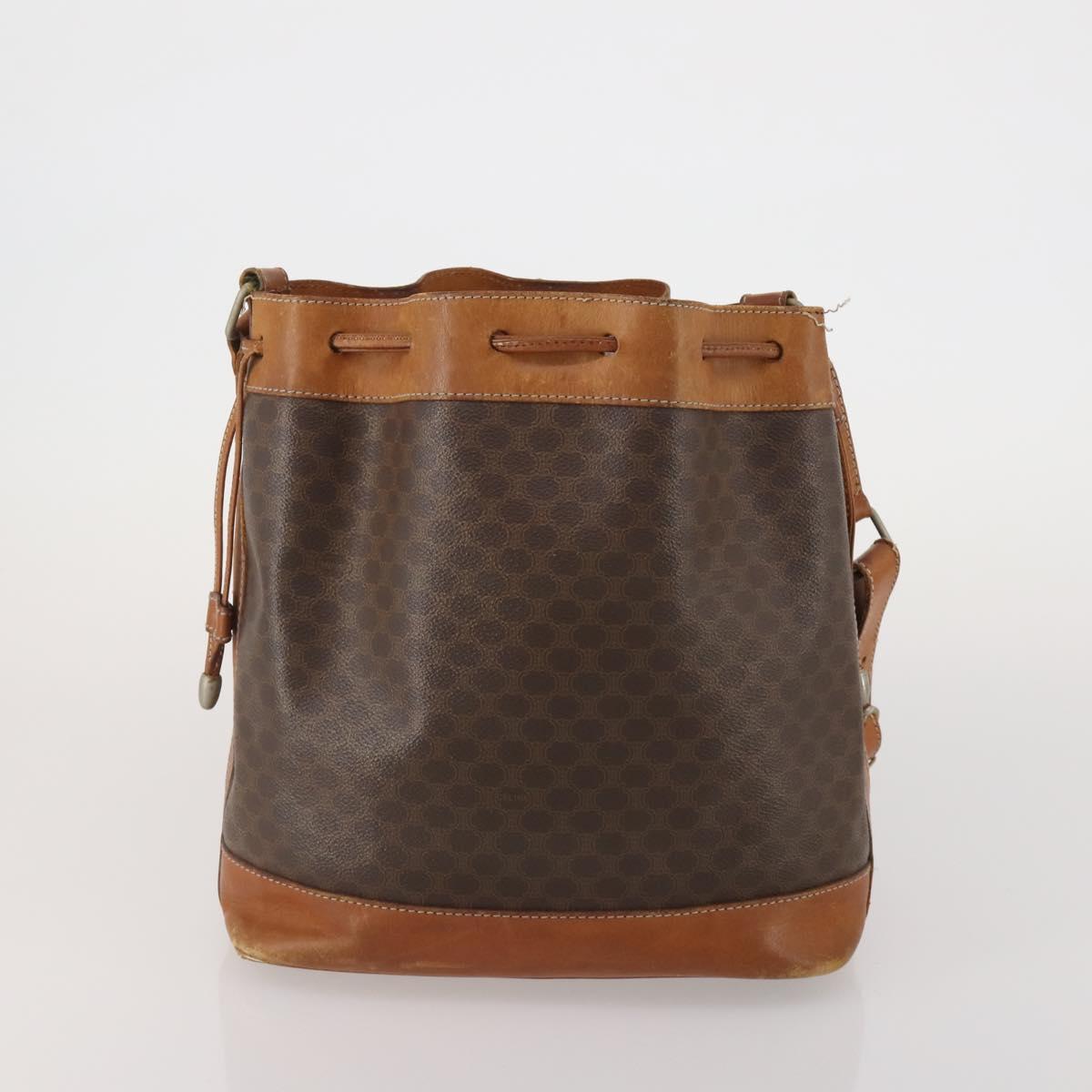 CELINE Dior Trotter Macadam Shoulder Bag Canvas PVC 2 Set Brown Red Auth gh2338