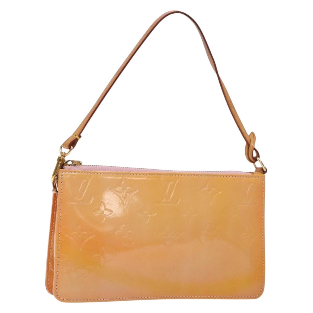 LOUIS VUITTON Vernis Lexington Pouch Marshmallow Pink M91057 LV Auth gh234