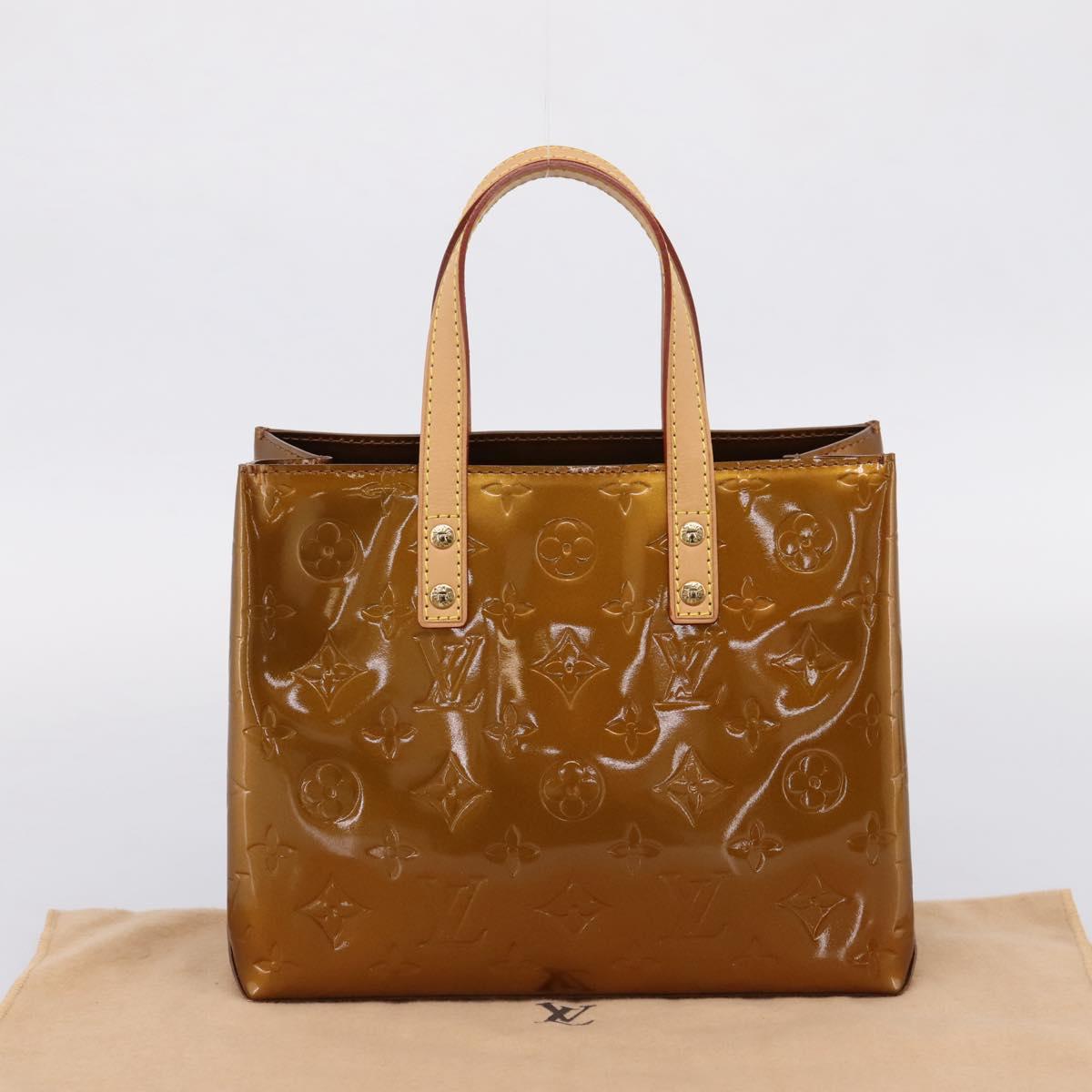 LOUIS VUITTON Monogram Vernis Reade PM Hand Bag Bronze M91146 LV Auth gh2341V
