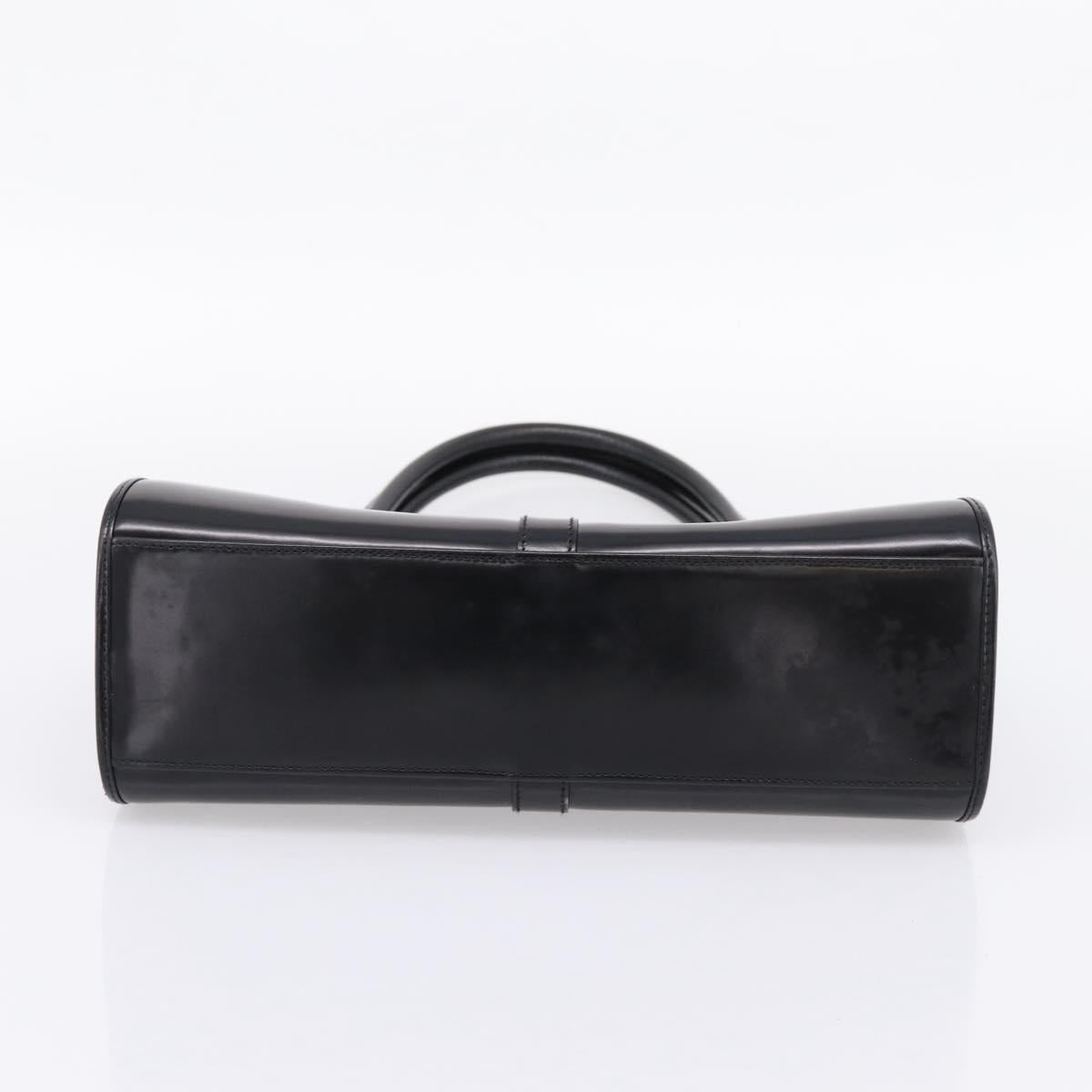 GUCCI Jackie Hand Bag Leather Black Silver 002 1067 Auth gh2346