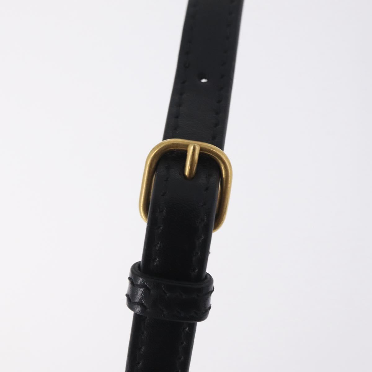 BALENCIAGA Hour Glass Small Hand Bag Leather 2way Black Gold 693546 Auth gh2347V