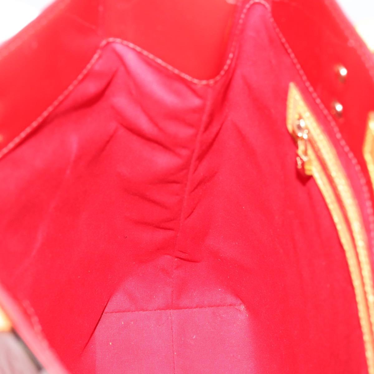 LOUIS VUITTON Monogram Vernis Reade MM Hand Bag Red M91086 LV Auth gh2348