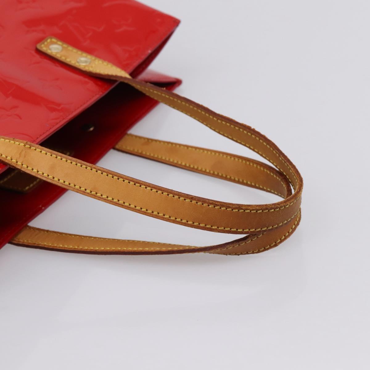 LOUIS VUITTON Monogram Vernis Reade MM Hand Bag Red M91086 LV Auth gh2348