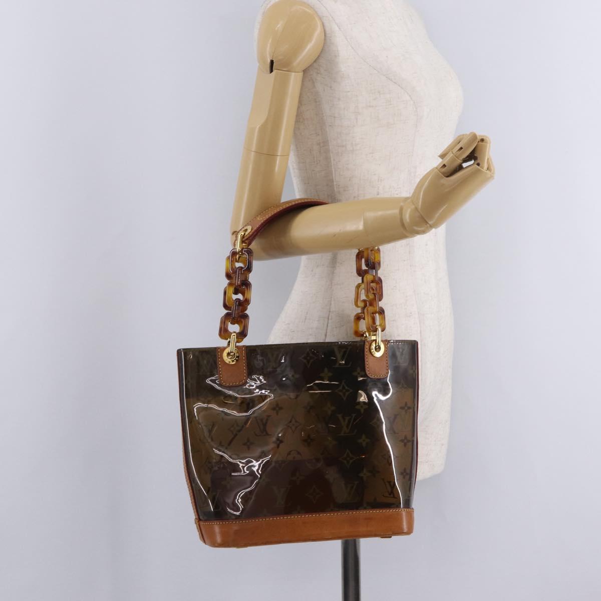LOUIS VUITTON Monogram Vinyl Cabas Amble PM Tote Bag Brown M92502 LV Auth gh2349