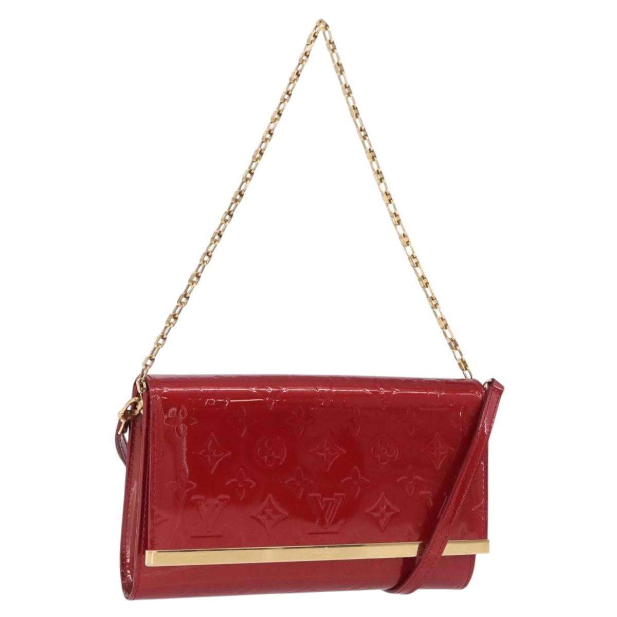 LOUIS VUITTON Monogram Vernis Clutch Ana Bag Rose Andian M90092 LV Auth gh2351