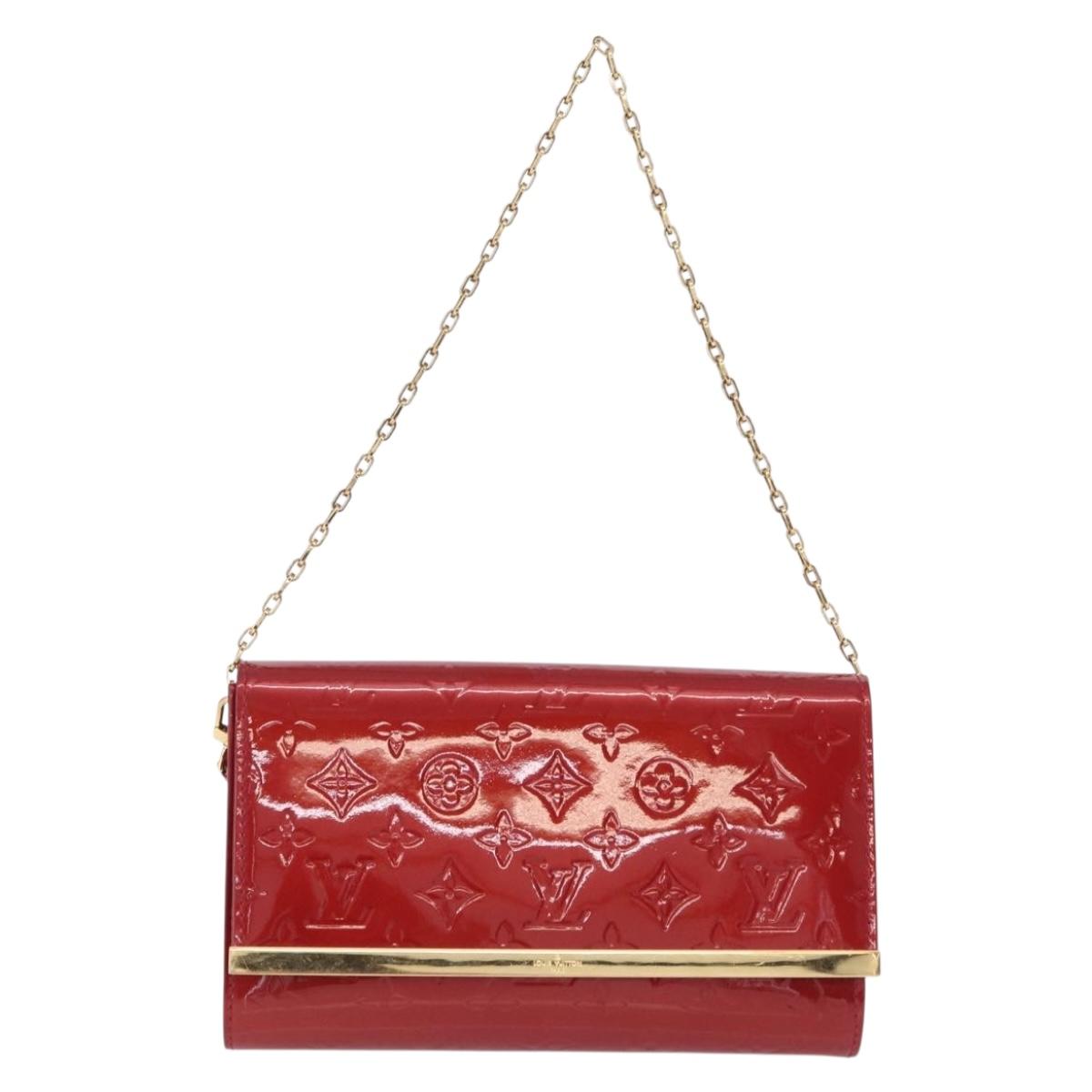 LOUIS VUITTON Monogram Vernis Clutch Ana Bag Rose Andian M90092 LV Auth gh2351
