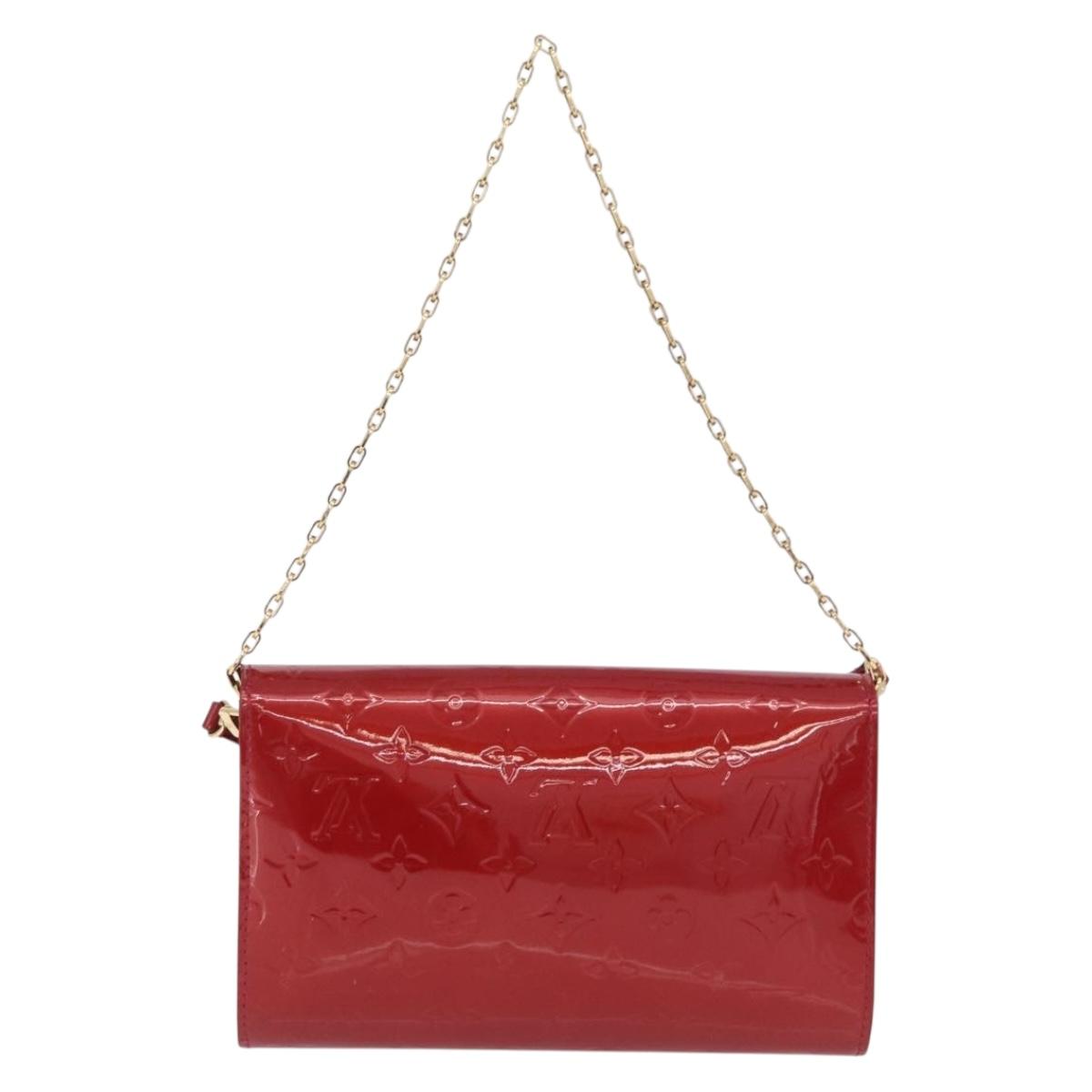 LOUIS VUITTON Monogram Vernis Clutch Ana Bag Rose Andian M90092 LV Auth gh2351