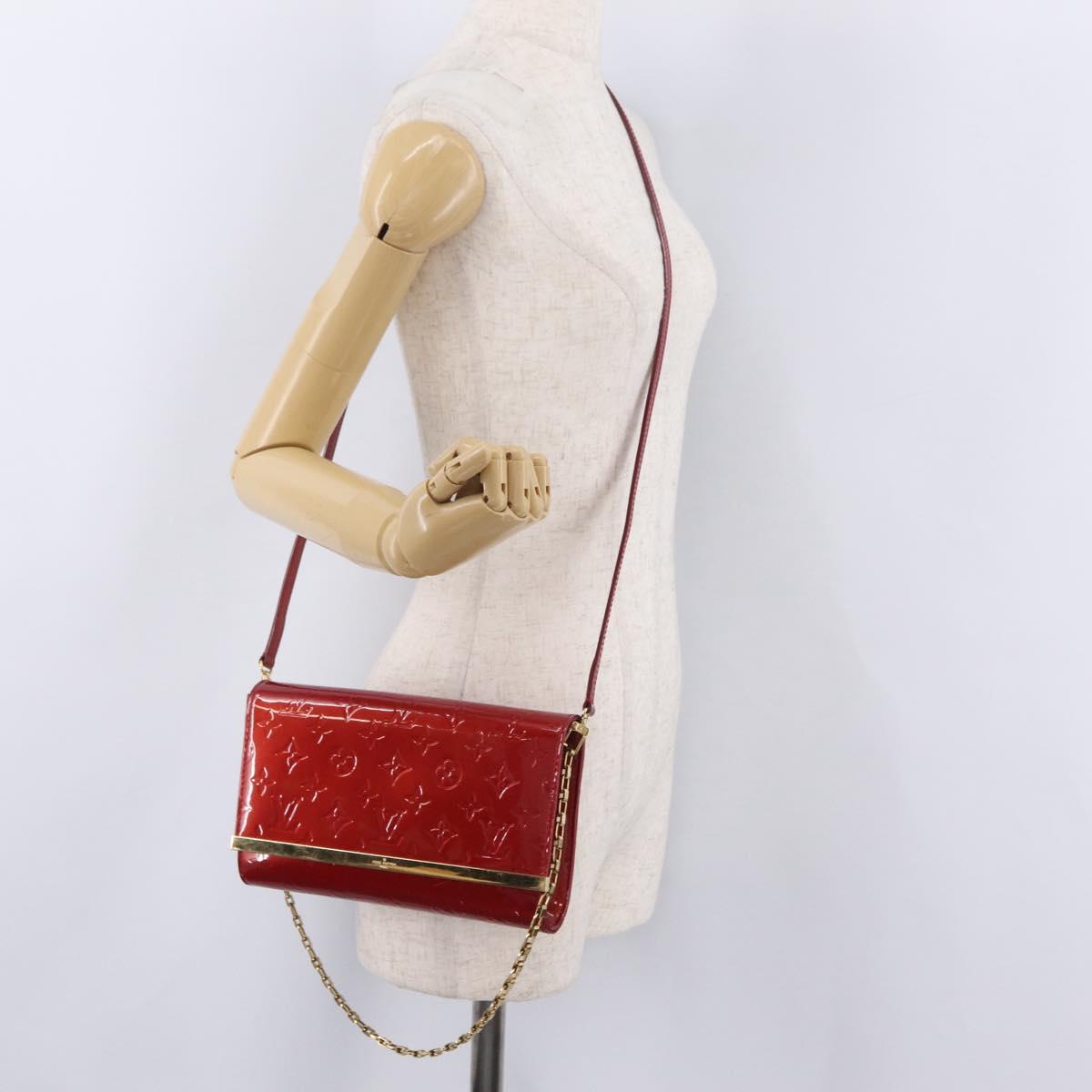 LOUIS VUITTON Monogram Vernis Clutch Ana Bag Rose Andian M90092 LV Auth gh2351