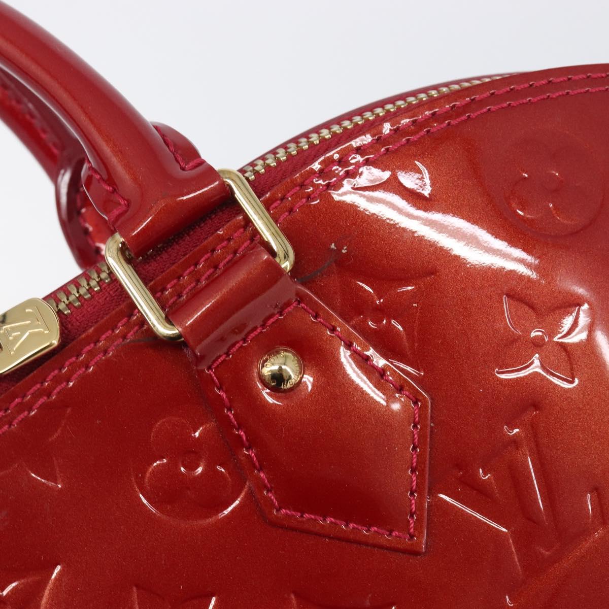 LOUIS VUITTON Monogram Vernis Alma GM Bag Rouge Grunadine M91692 LV Auth gh2354V