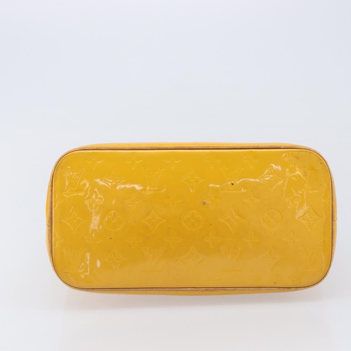 LOUIS VUITTON Monogram Vernis Houston Hand Bag Jaune M91121 LV Auth gh2355
