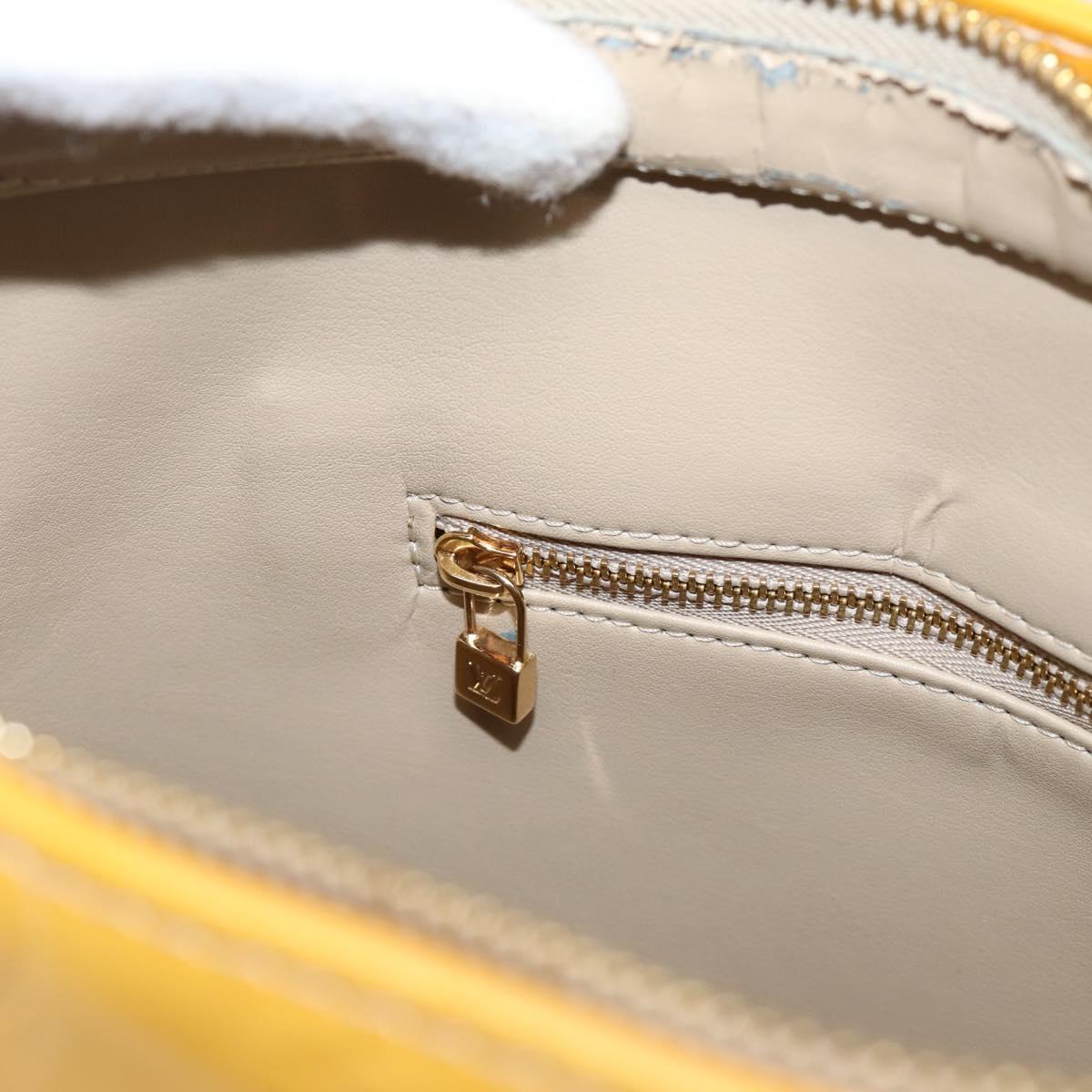 LOUIS VUITTON Monogram Vernis Houston Hand Bag Beige M91004 LV Auth gh2356