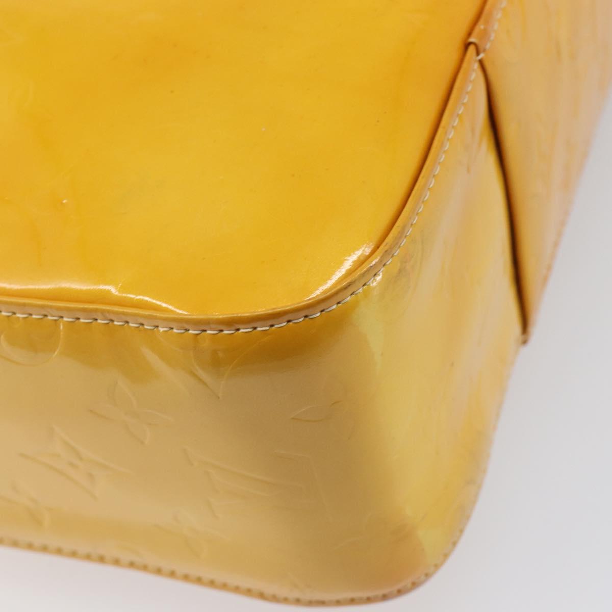 LOUIS VUITTON Monogram Vernis Columbus Tote Bag Lime Yellow M91047 Auth gh2358