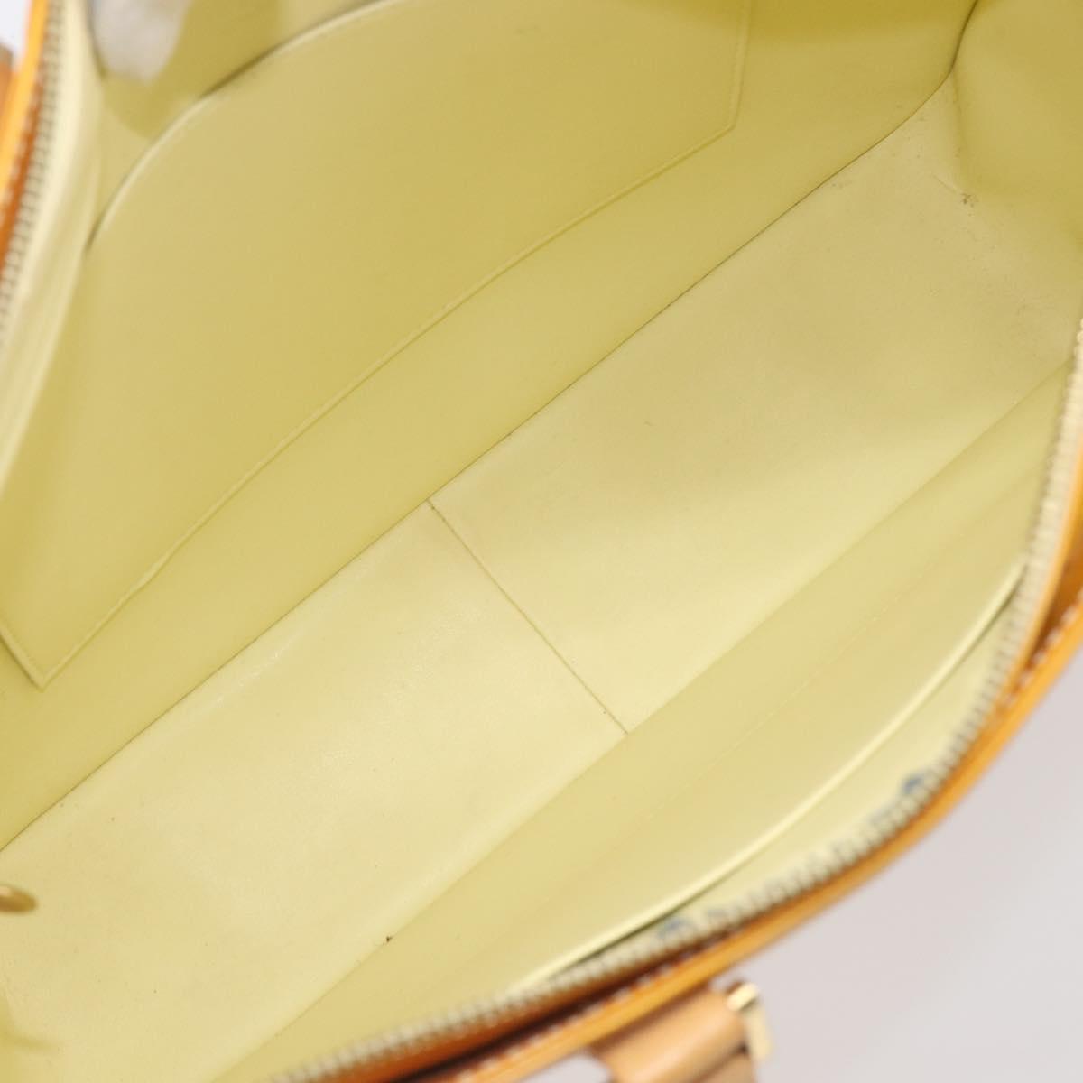 LOUIS VUITTON Monogram Vernis Columbus Tote Bag Lime Yellow M91047 Auth gh2358