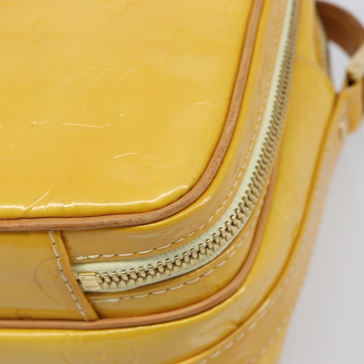 LOUIS VUITTON Monogram Vernis Wooster Bag Lime Yellow M91075 LV Auth gh2361A