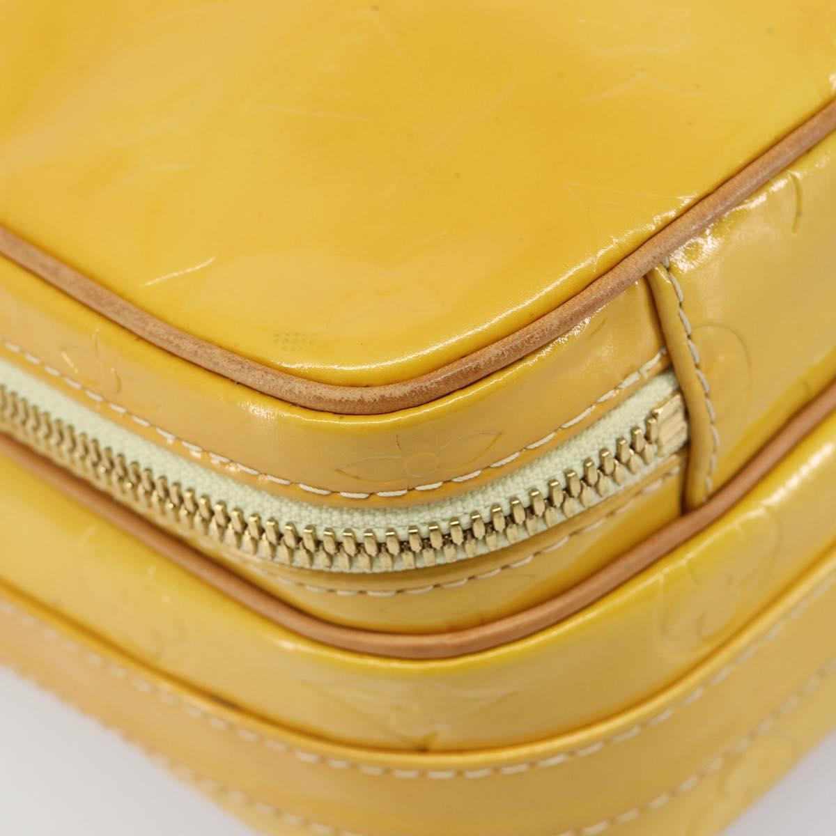 LOUIS VUITTON Monogram Vernis Wooster Bag Lime Yellow M91075 LV Auth gh2361A