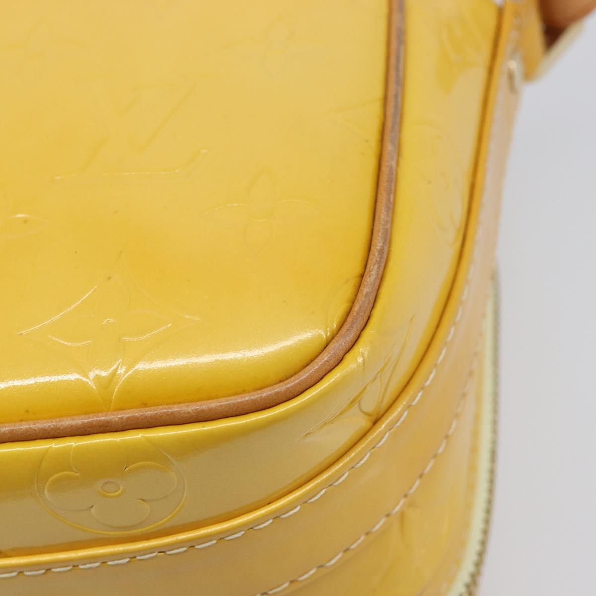 LOUIS VUITTON Monogram Vernis Wooster Bag Lime Yellow M91075 LV Auth gh2361A