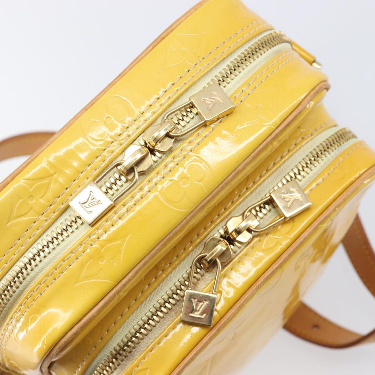 LOUIS VUITTON Monogram Vernis Wooster Bag Lime Yellow M91075 LV Auth gh2361A