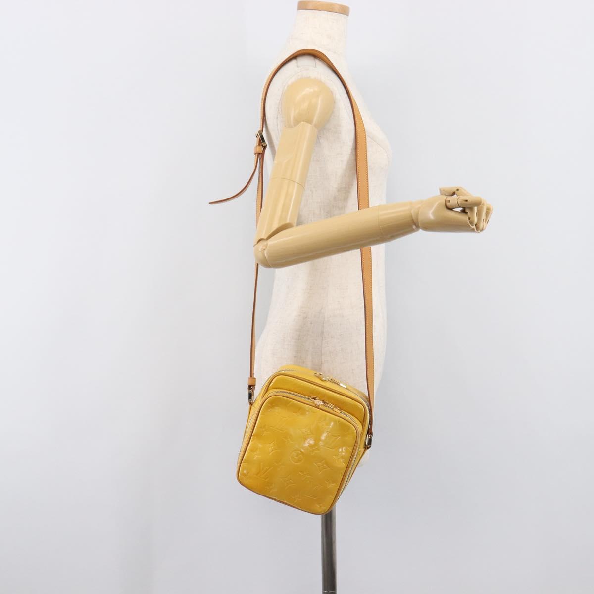 LOUIS VUITTON Monogram Vernis Wooster Bag Lime Yellow M91075 LV Auth gh2361A