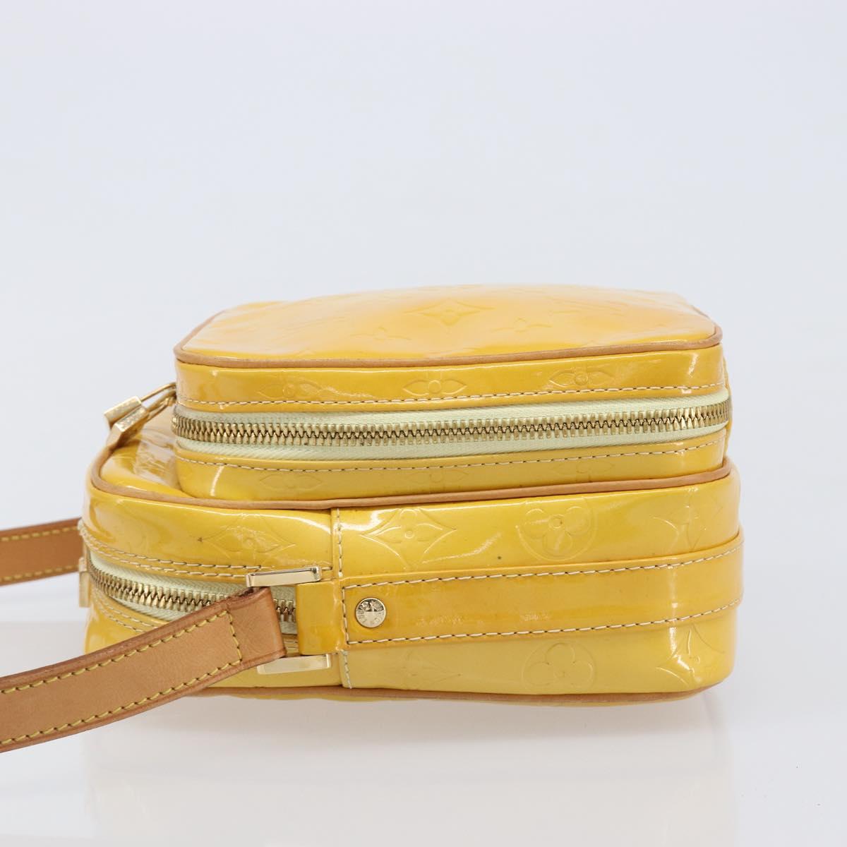 LOUIS VUITTON Monogram Vernis Wooster Bag Lime Yellow M91075 LV Auth gh2361A