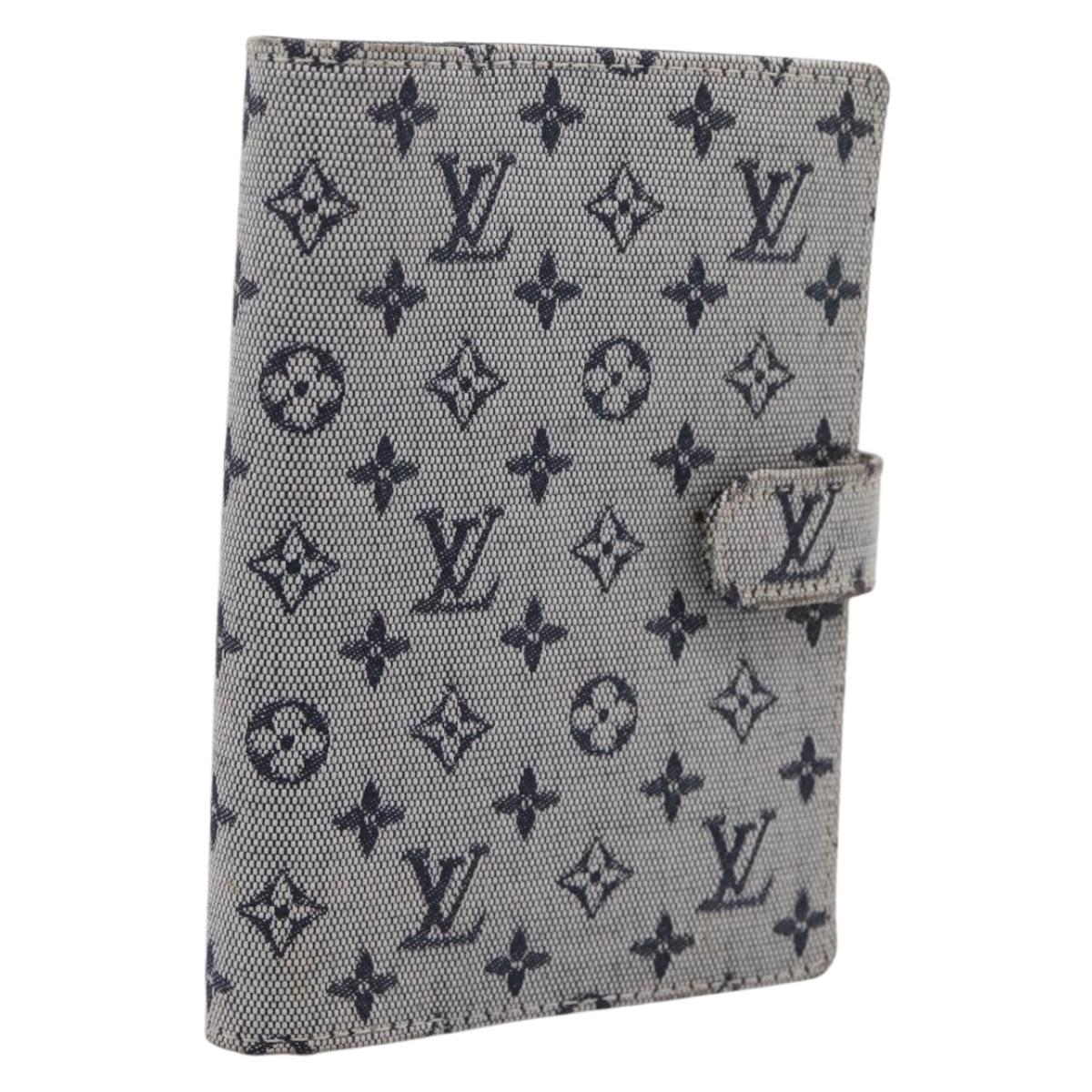 LOUIS VUITTON Monogram Mini Agenda PM Day Planner Cover Blue R20910 Auth gh2363