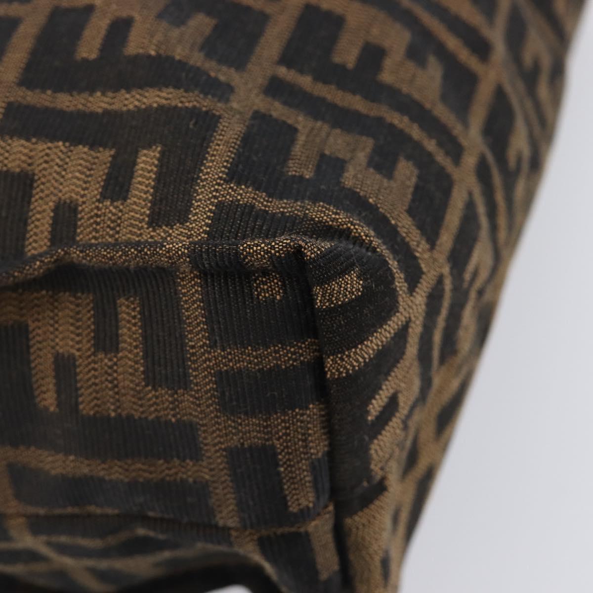 FENDI Zucca Canvas Hand Bag Black 8BH173 Auth gh2369