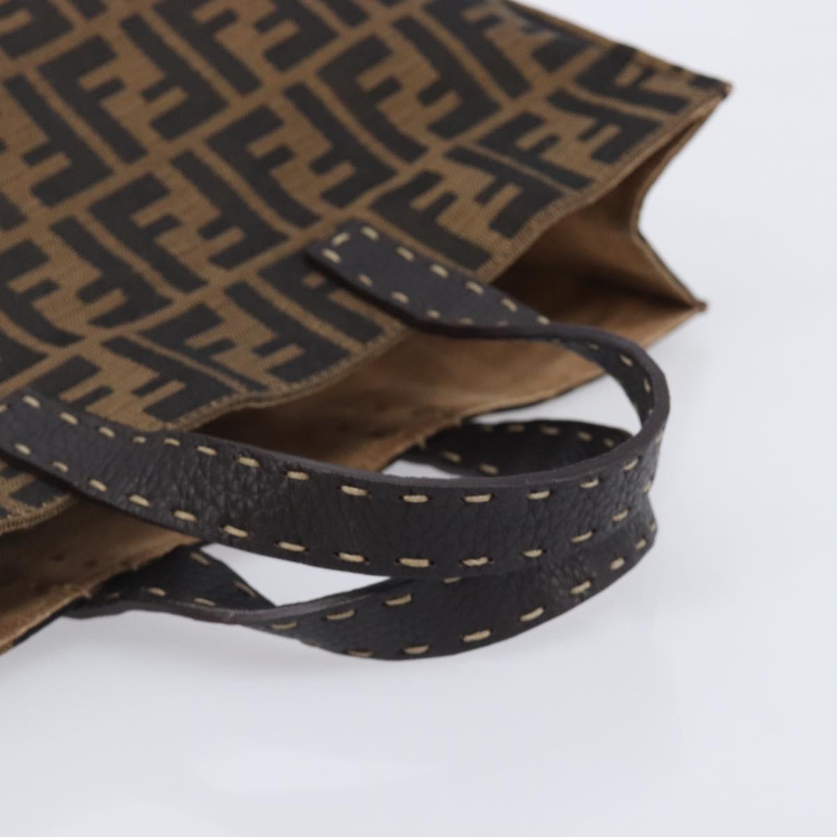 FENDI Zucca Canvas Hand Bag Black 8BH173 Auth gh2369